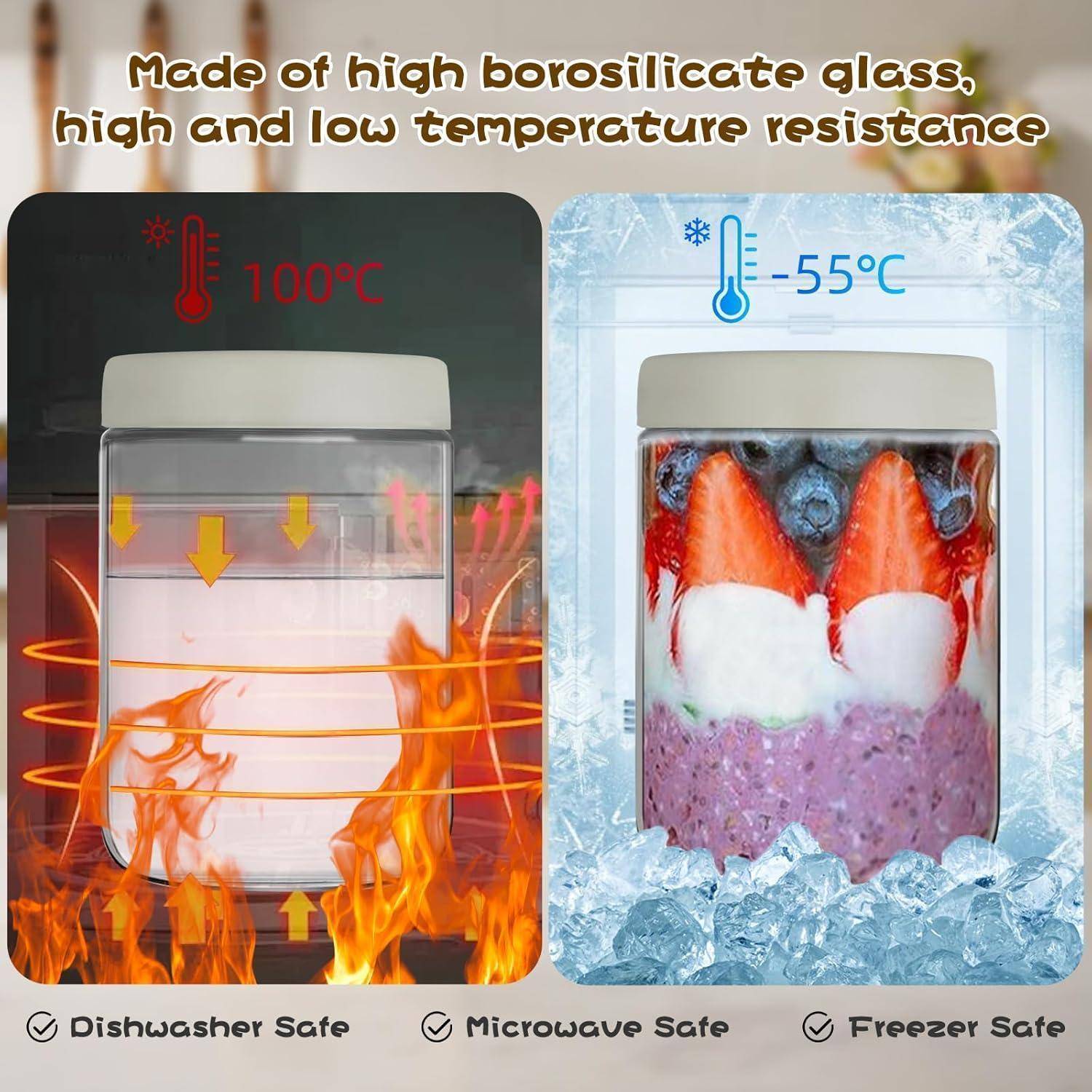 Hergestellt aus Borosilikatglas mit hoher Widerstandsfähigkeit gegen hohe und niedrige Temperaturen.