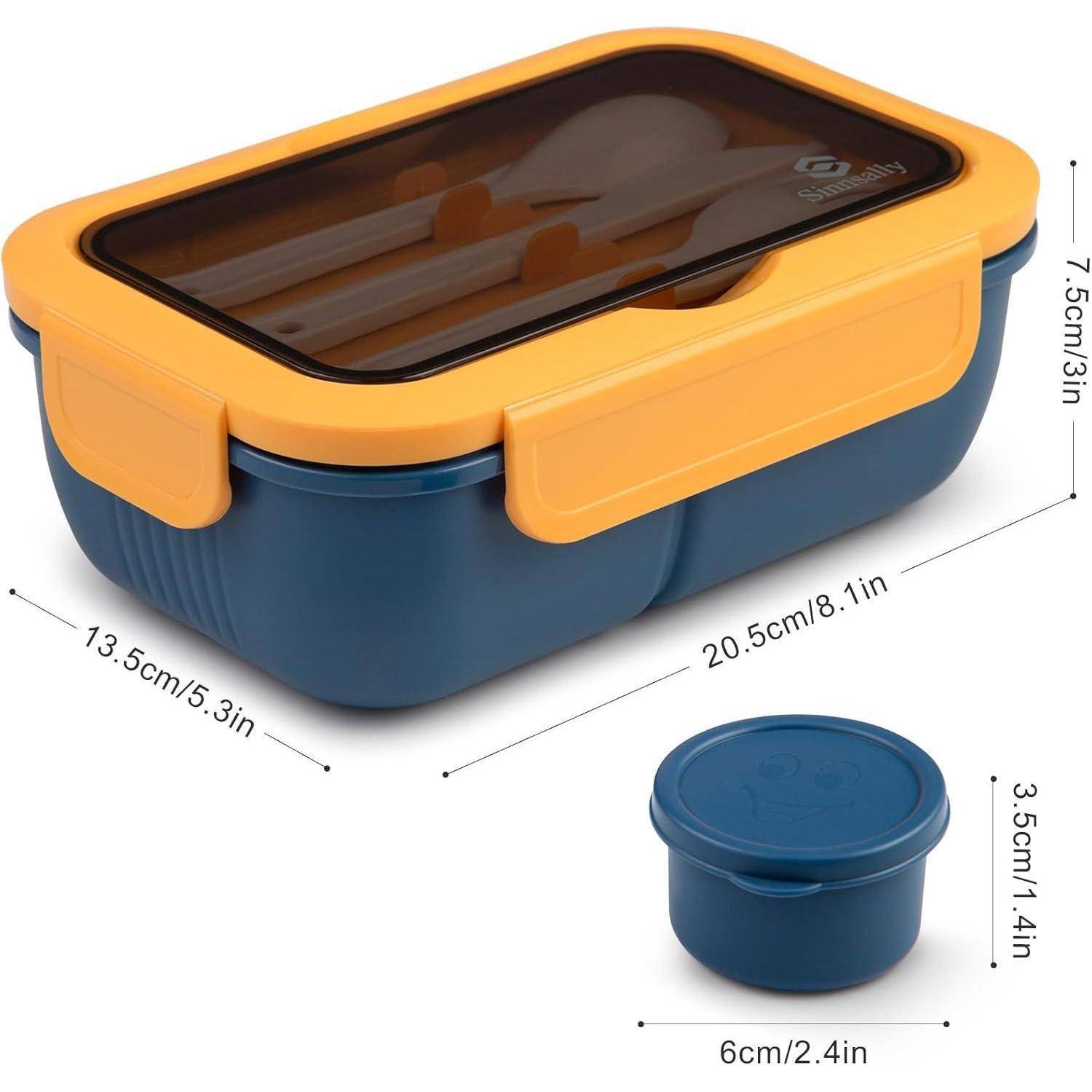 Lunchbox 1250ml Fächer Brotdose Bento Besteck Erwachsene Bule
