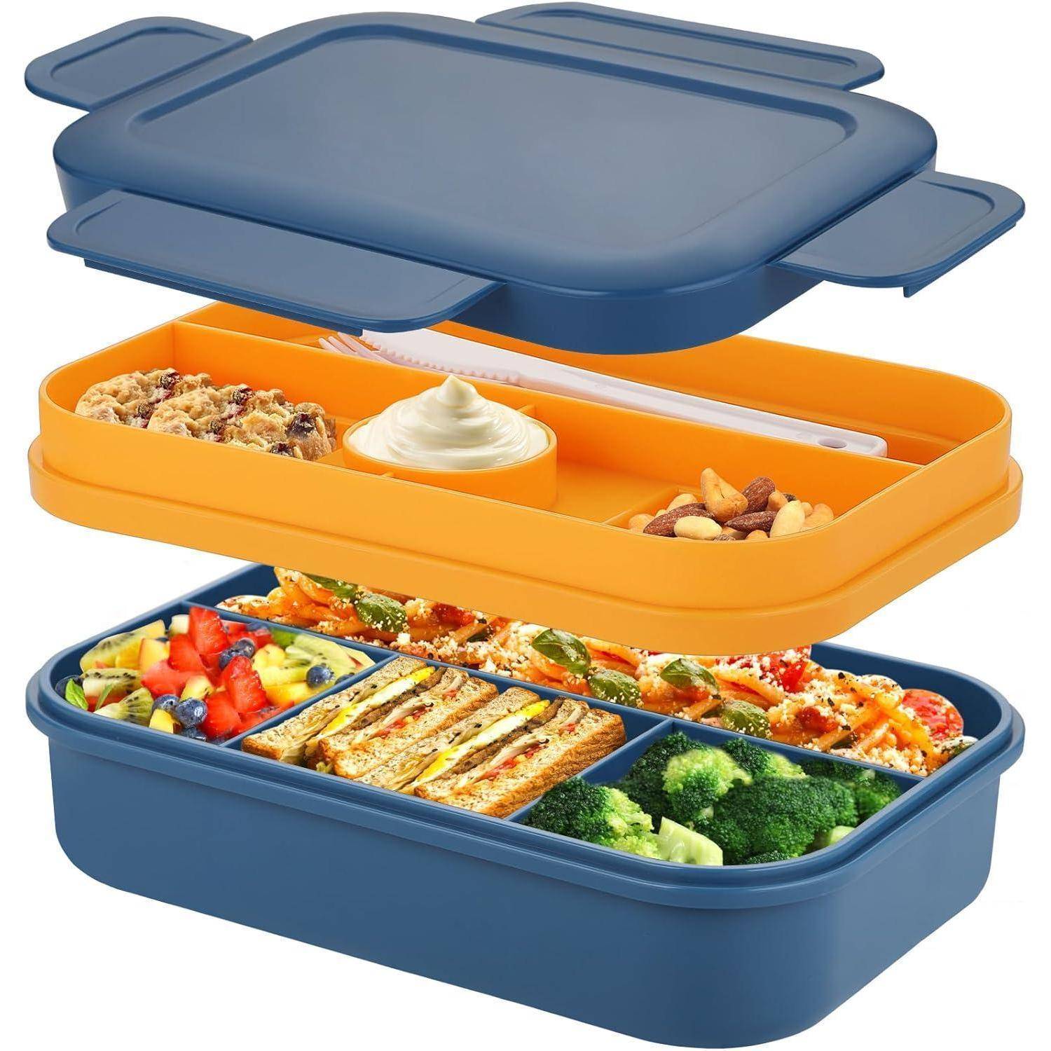 Lunchbox 2000ml Bento Brotdose Auslaufsicher Besteck Bule