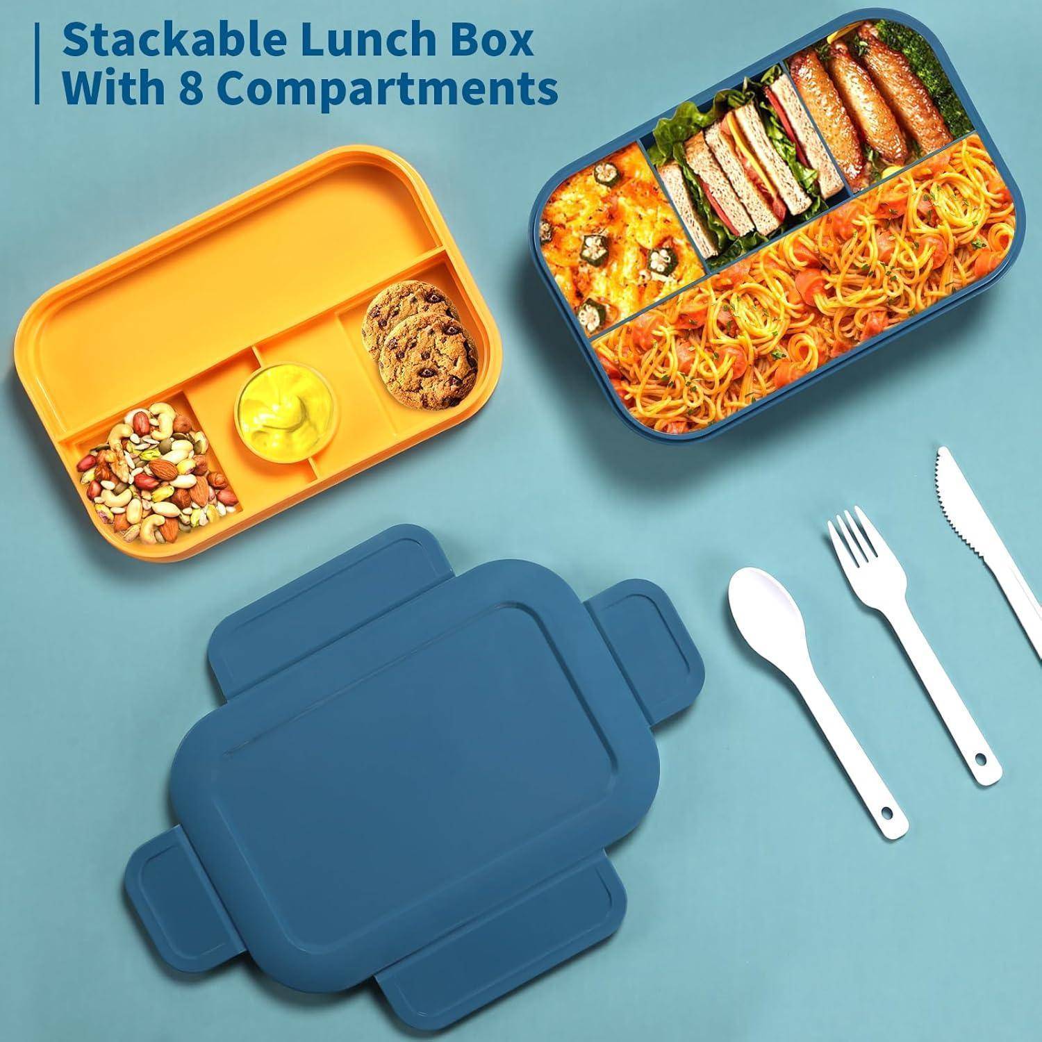 Lunchbox 2000ml Bento Brotdose Auslaufsicher Besteck Bule