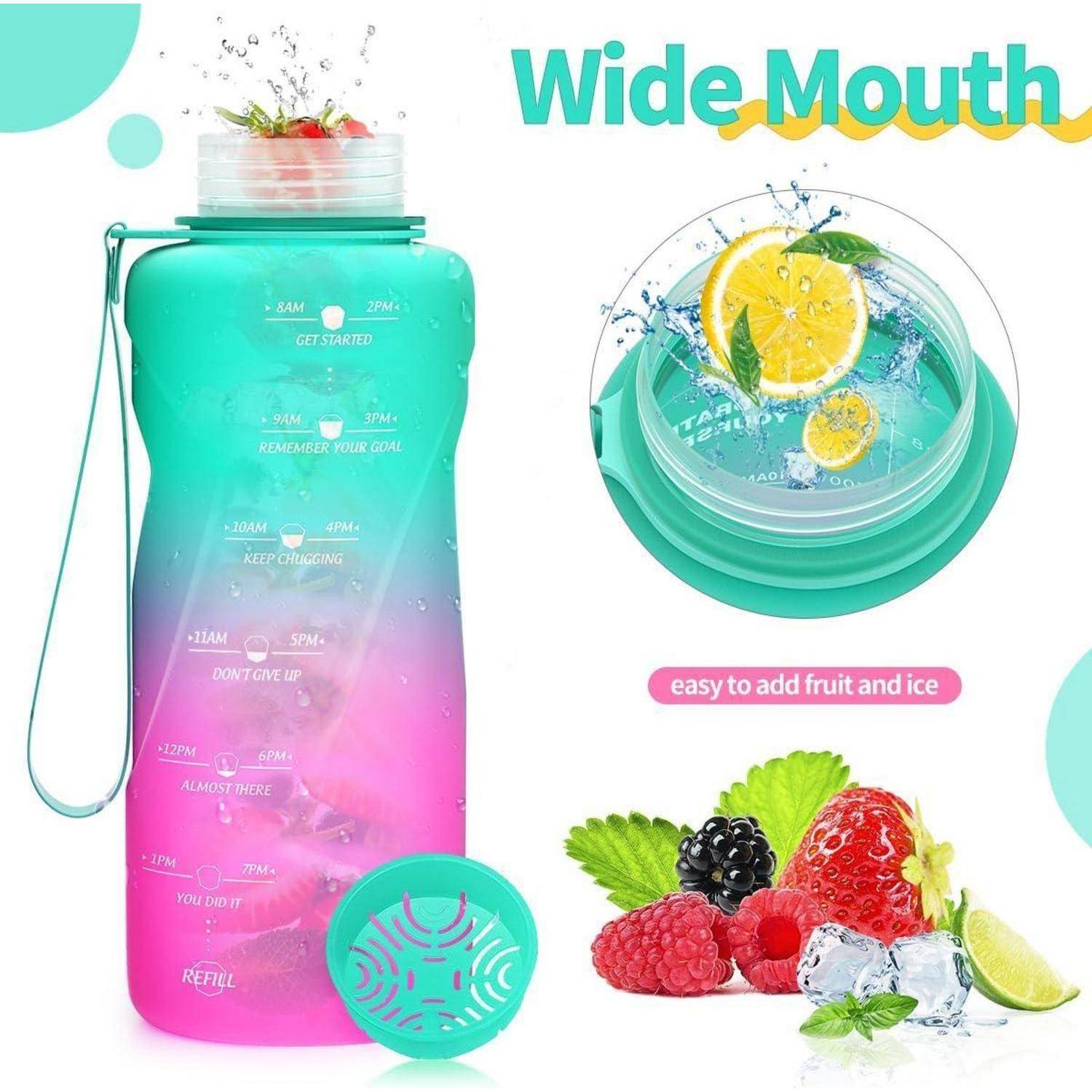 Eine farbenfrohe Wasserflasche mit der Aufschrift 