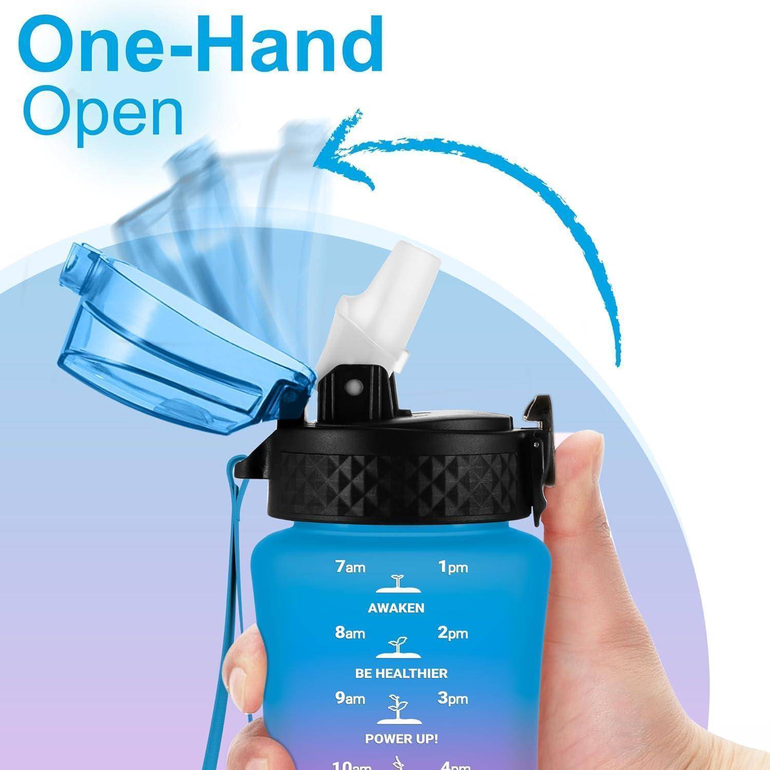 Trinkflasche Kinder Strohhalm BPAfrei Auslaufsicher 350 ml Blau Lila