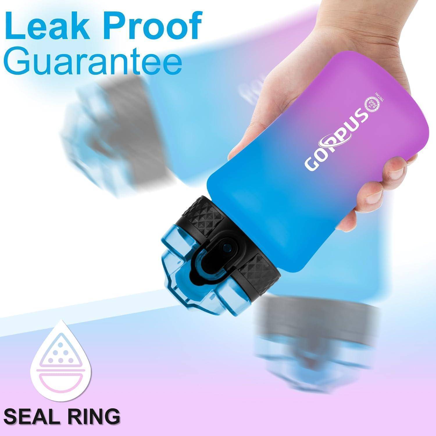 Trinkflasche Kinder Strohhalm BPAfrei Auslaufsicher 350 ml Blau Lila