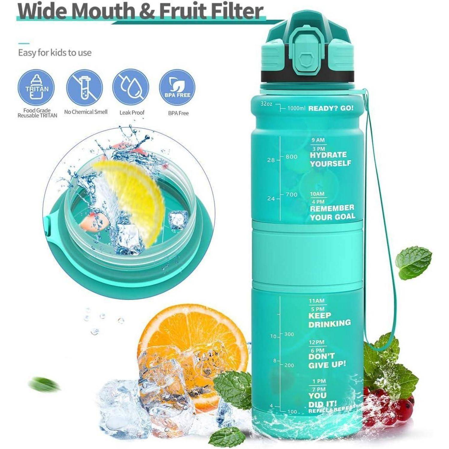 Trinkflasche Kinder Auslaufsicher BPAfrei 500 ml Smaragd