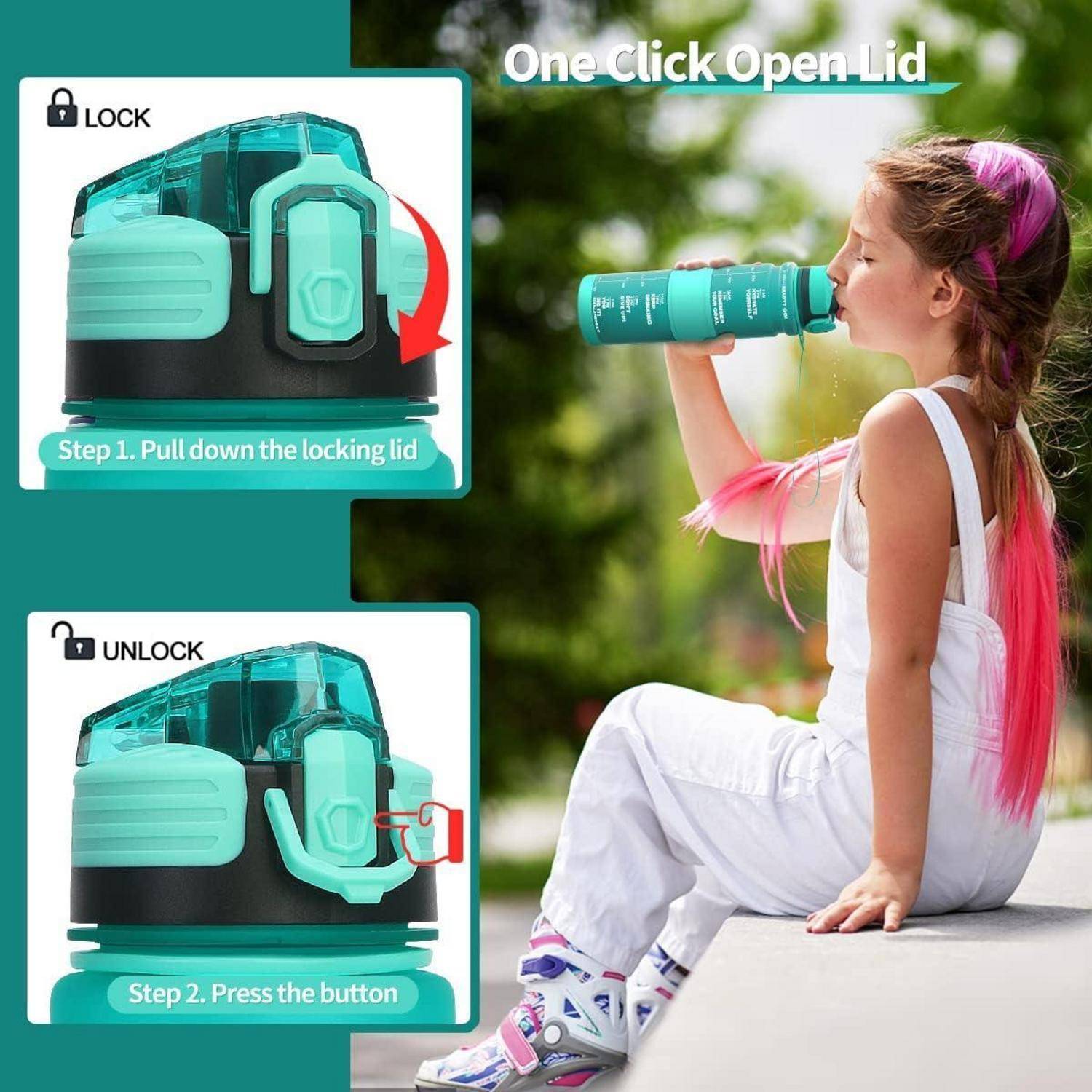 Trinkflasche Kinder Auslaufsicher BPAfrei 500 ml Smaragd