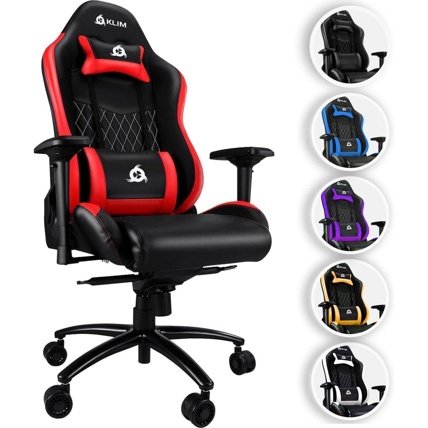 Gaming Stuhl mit Lenden- und Nackenstütze ergonomisch verstellbar