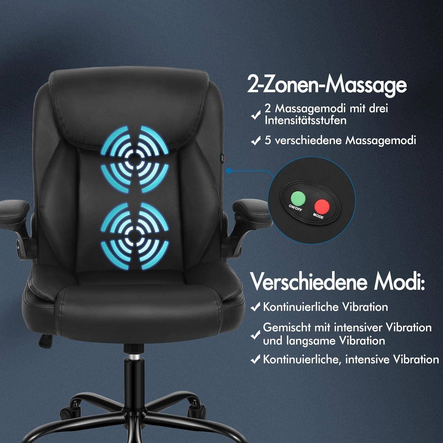 Massage-Bürostuhl 150kg belastbar 90-135° Rückenlehne