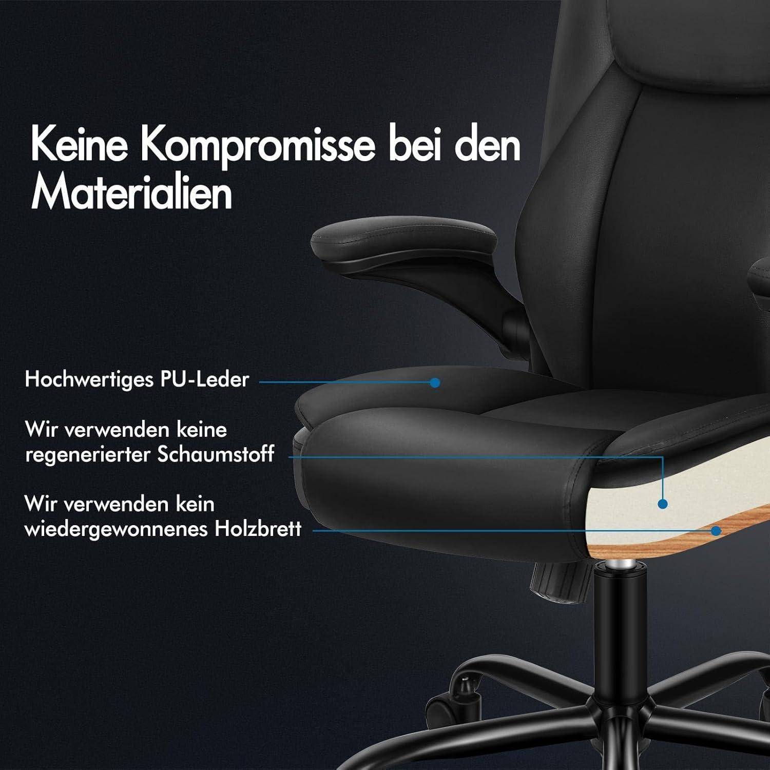 Massage-Bürostuhl 150kg belastbar 90-135° Rückenlehne