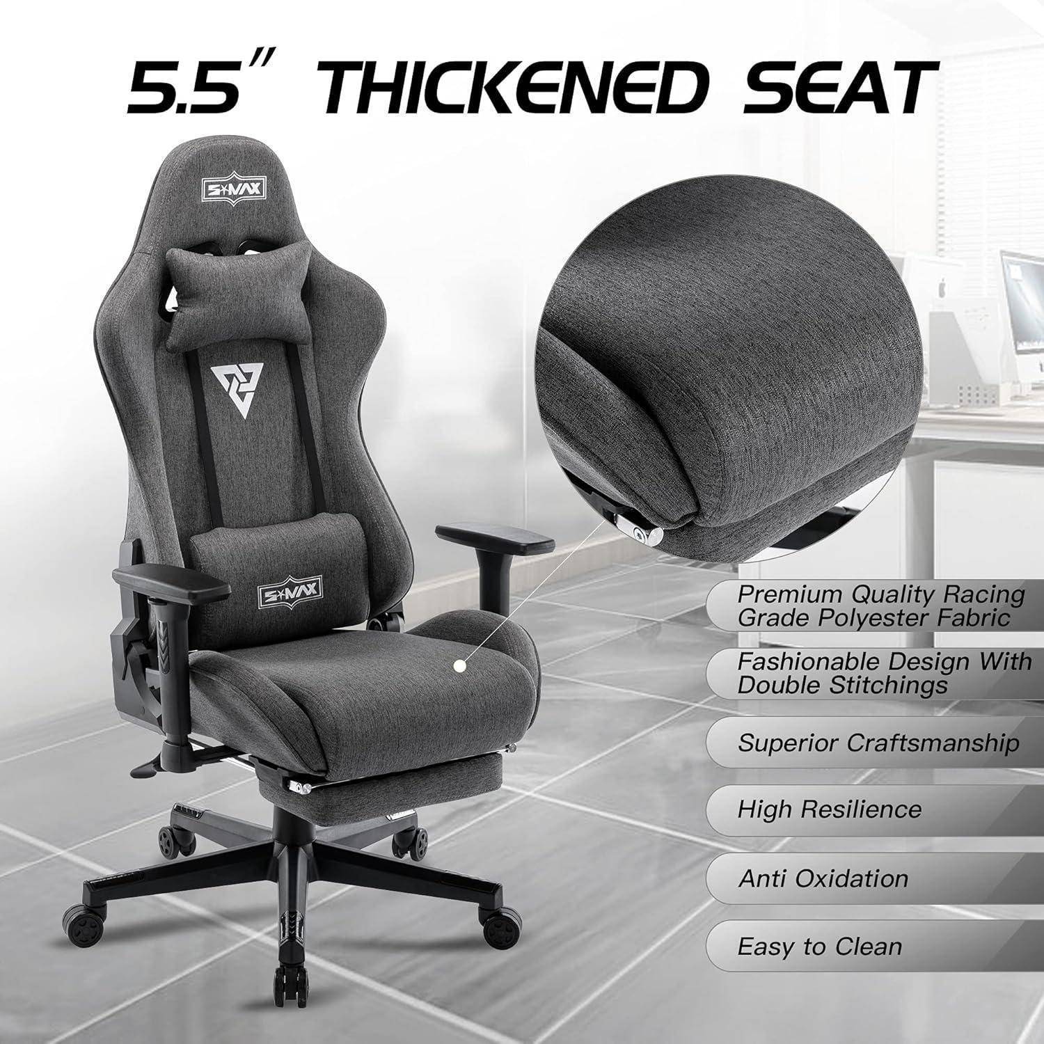 Ergonomischer Bürostuhl mit 'Verstärkter Sitzfläche' Highlight. Merkmale sind Polyesterstoff, Langlebigkeit, Oxidationsbeständigkeit und einfache Reinigung.