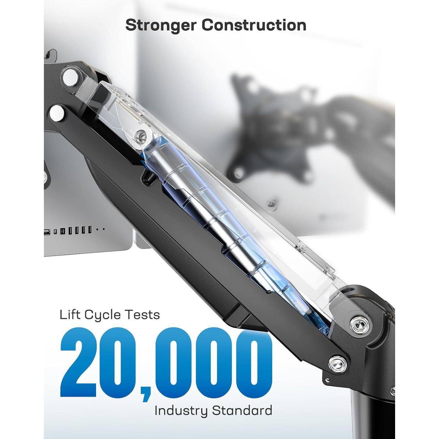 Ein mechanischer Arm mit der Beschriftung „Robuste Konstruktion