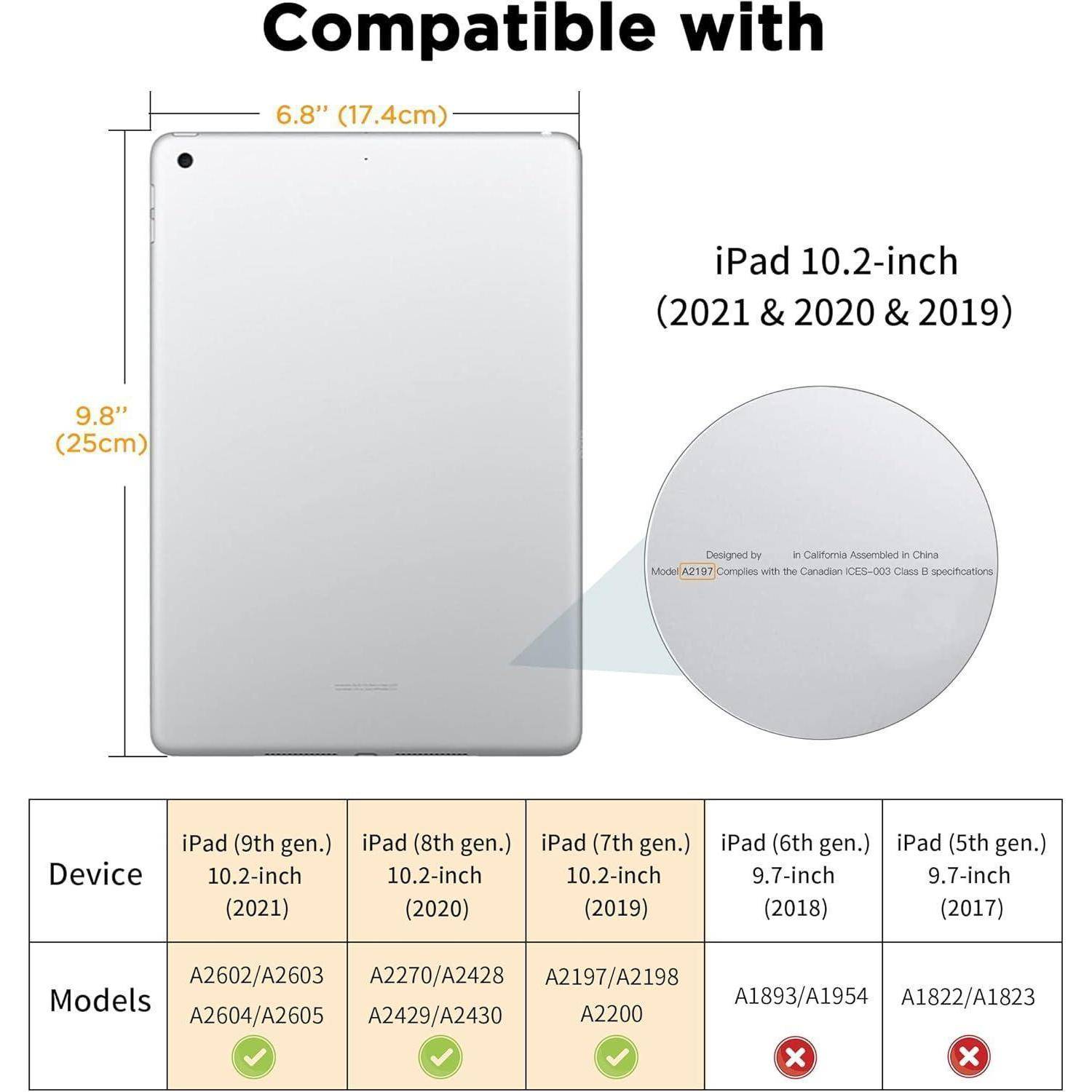 Schutzhülle für iPad 10.2 Zoll 9./8./7. Generation 2021 2020 2019
