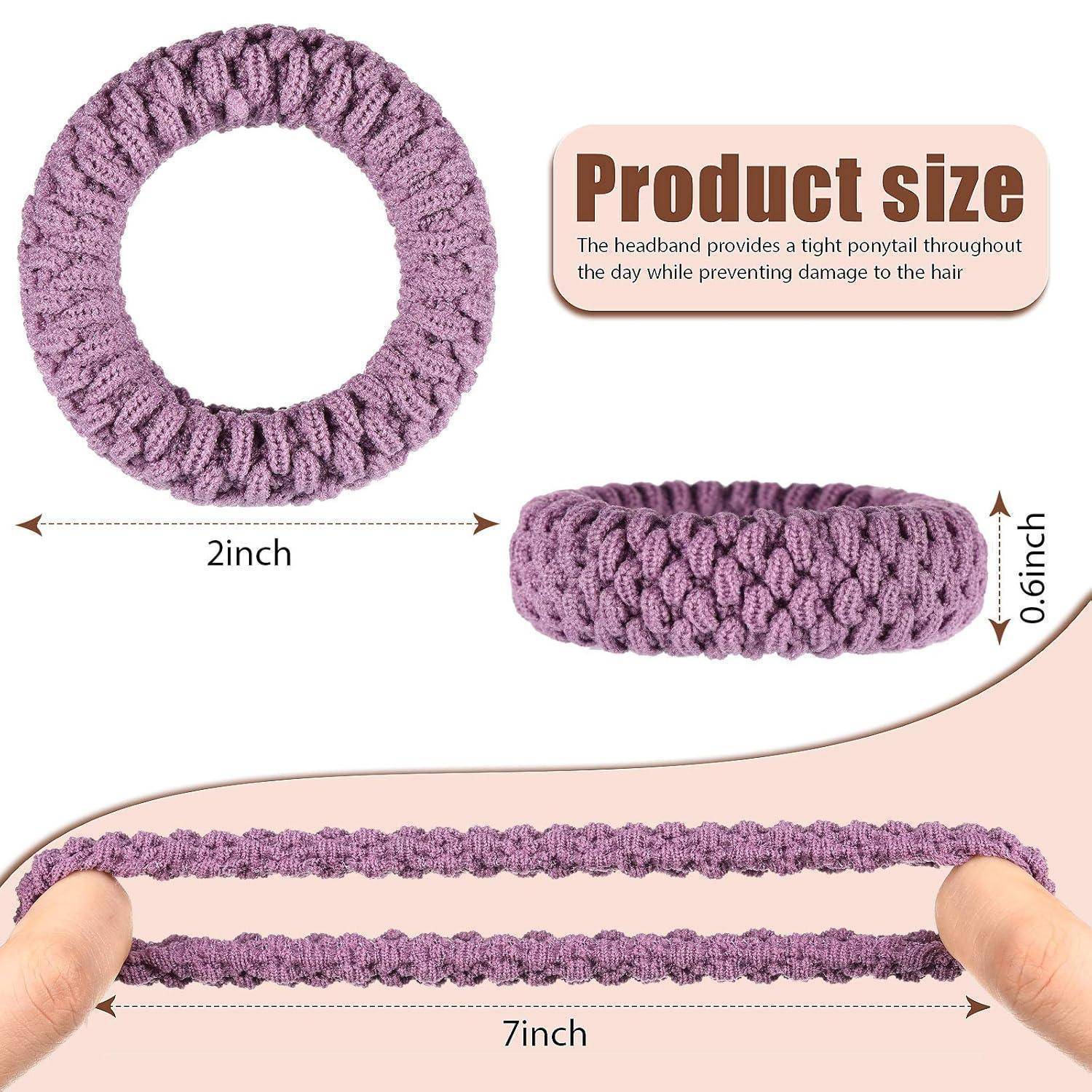 Lila elastisches Haarband, 2 Zoll breit und 0,9 Zoll dick, dehnt sich auf 7 Zoll aus. Bietet festen Halt ohne Haarbeschädigung.