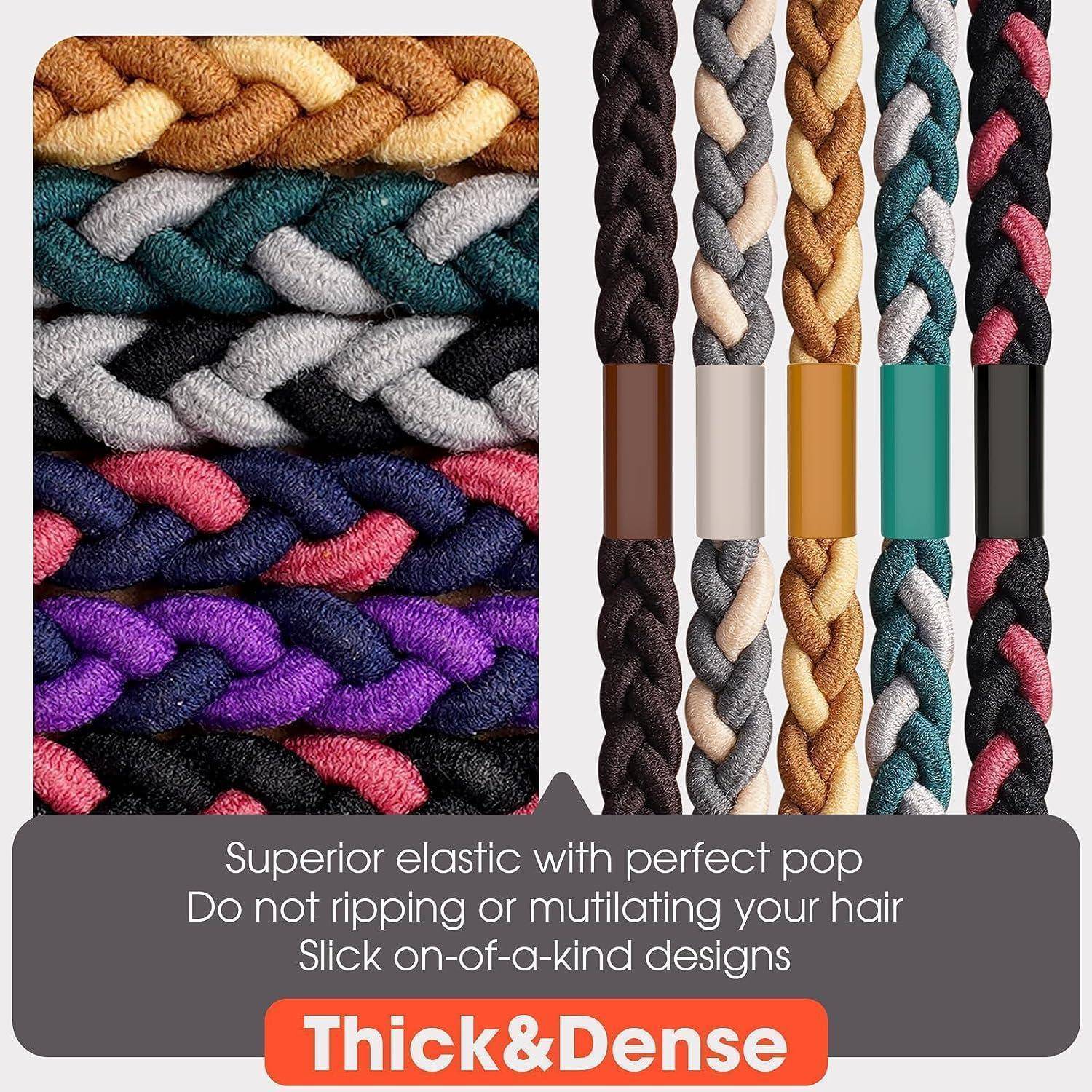 10 Stück geflochtene Herren-Haargummis für Männer, elastisch, keine