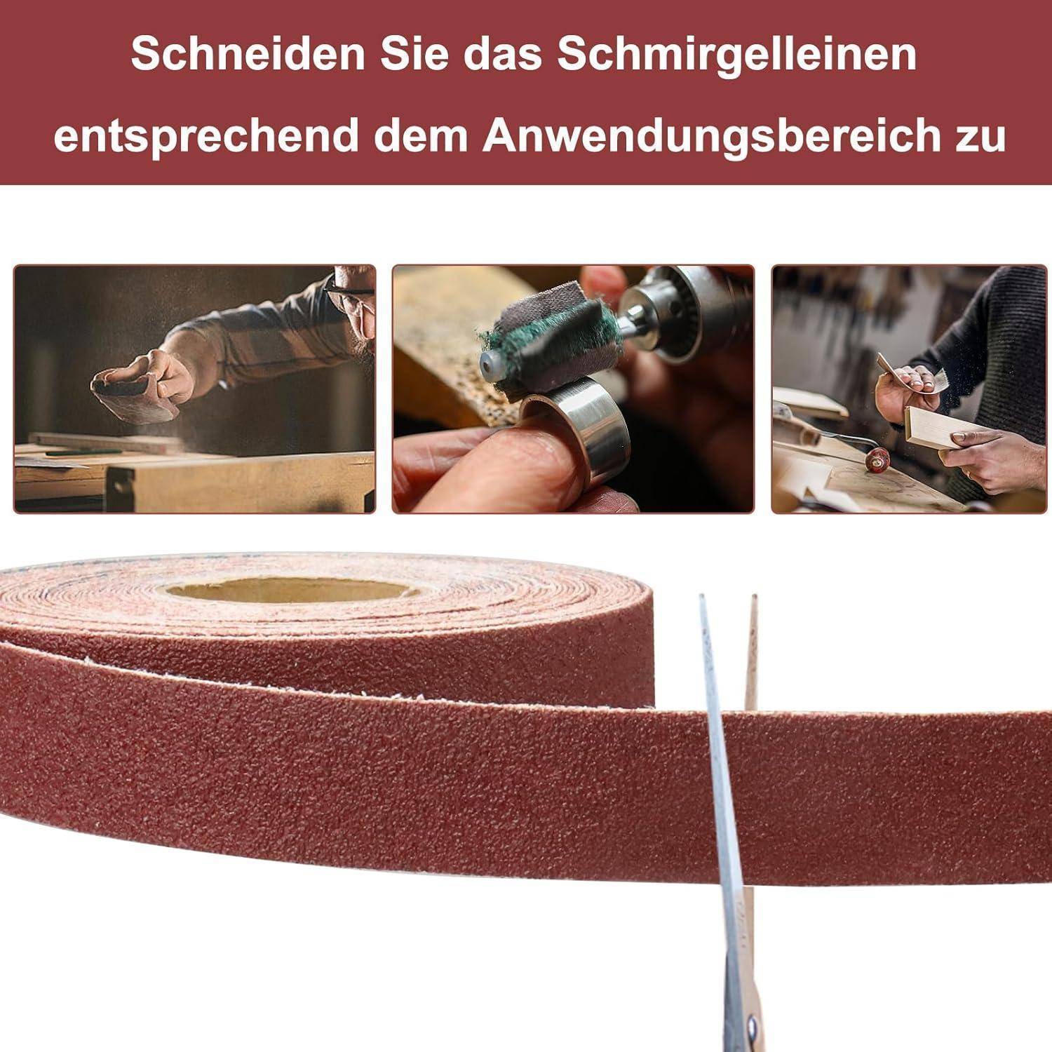 Schneiden Sie das Schleifpapier entsprechend dem Anwendungsbereich zu.