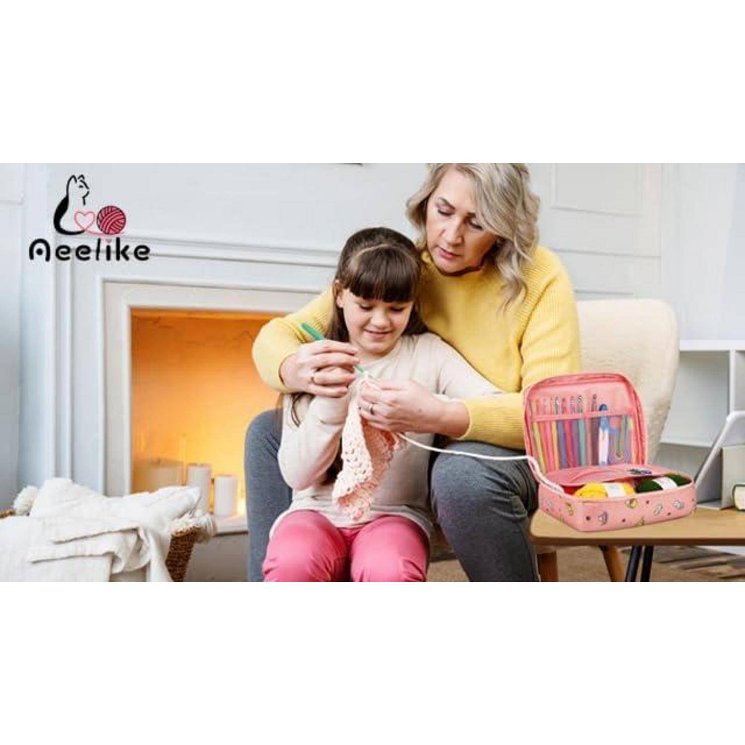 Blaue Häkelset Anfänger Häkelnadel Häkeltasche Starter Anleitung Garne