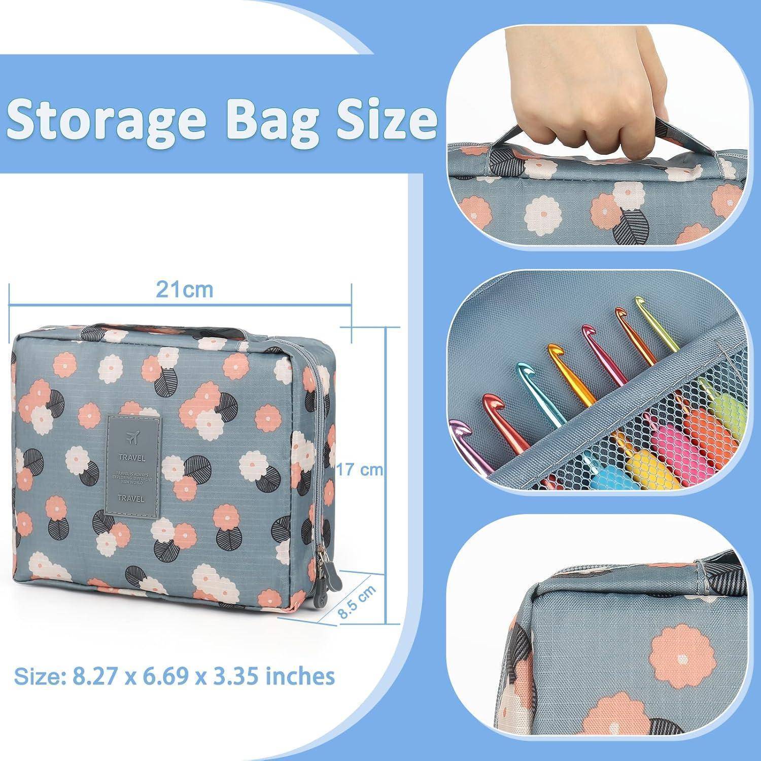 Blaue Häkelset Anfänger Häkelnadel Häkeltasche Starter Anleitung Garne