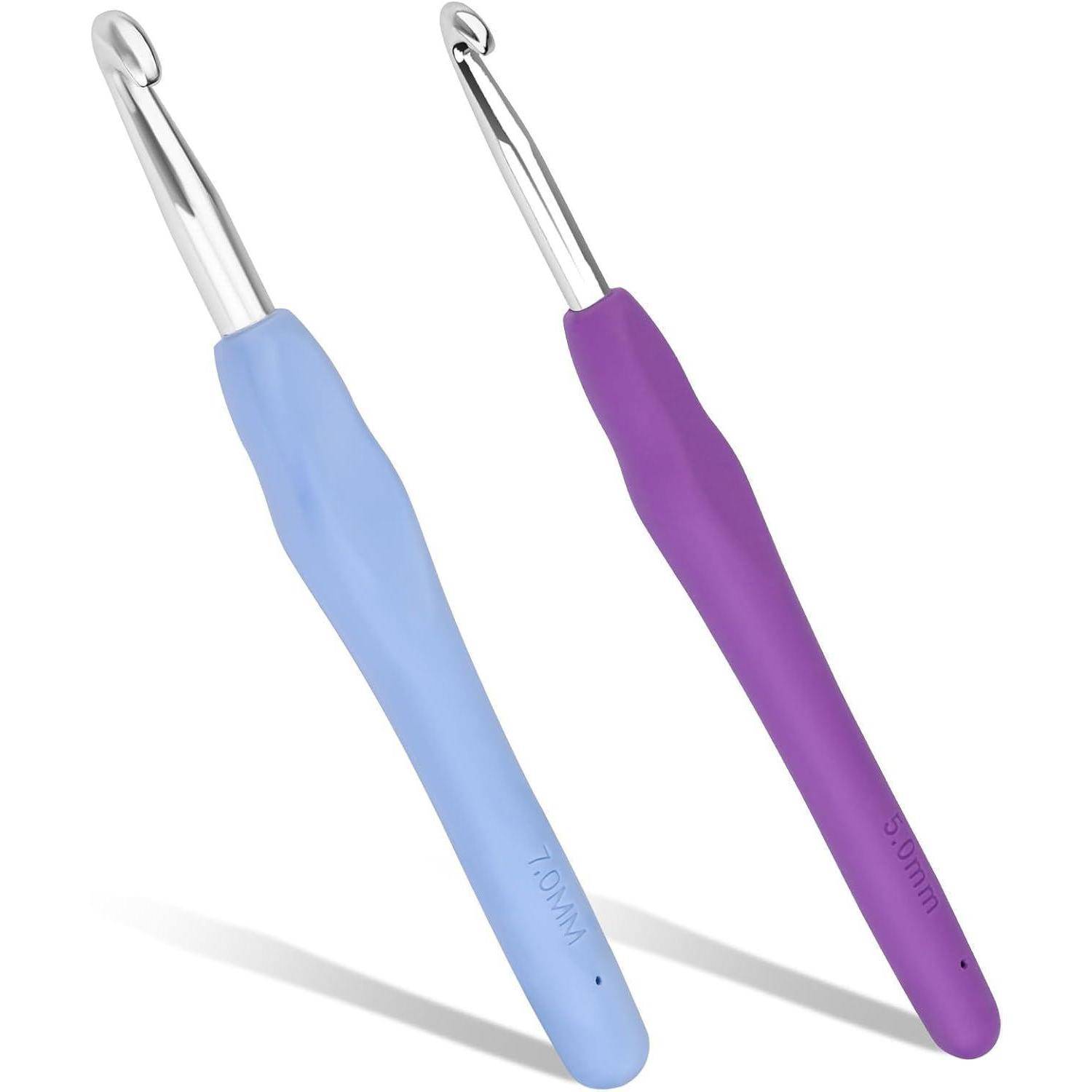 2er Set Häkelnadeln 5,0 mm/7,0 mm - Ergonomischer Griff für