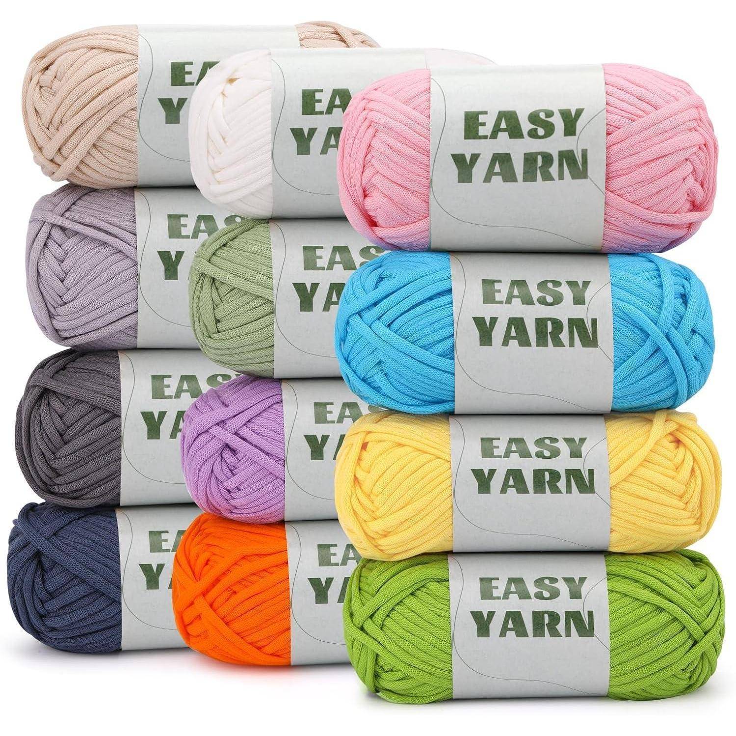 12 Stück Mehrfarbige Häkelgarn für Anfänger mit Zubehör