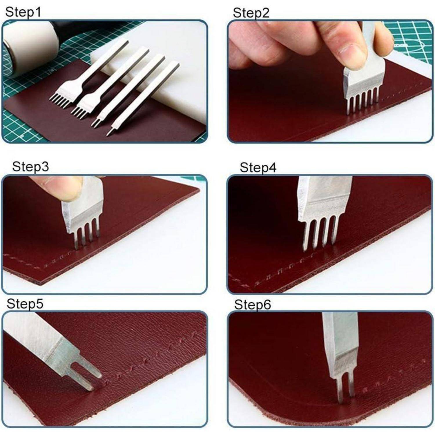 Leder Nähwerkzeug Set 26-teilig für Lederbearbeitung & Handnähen