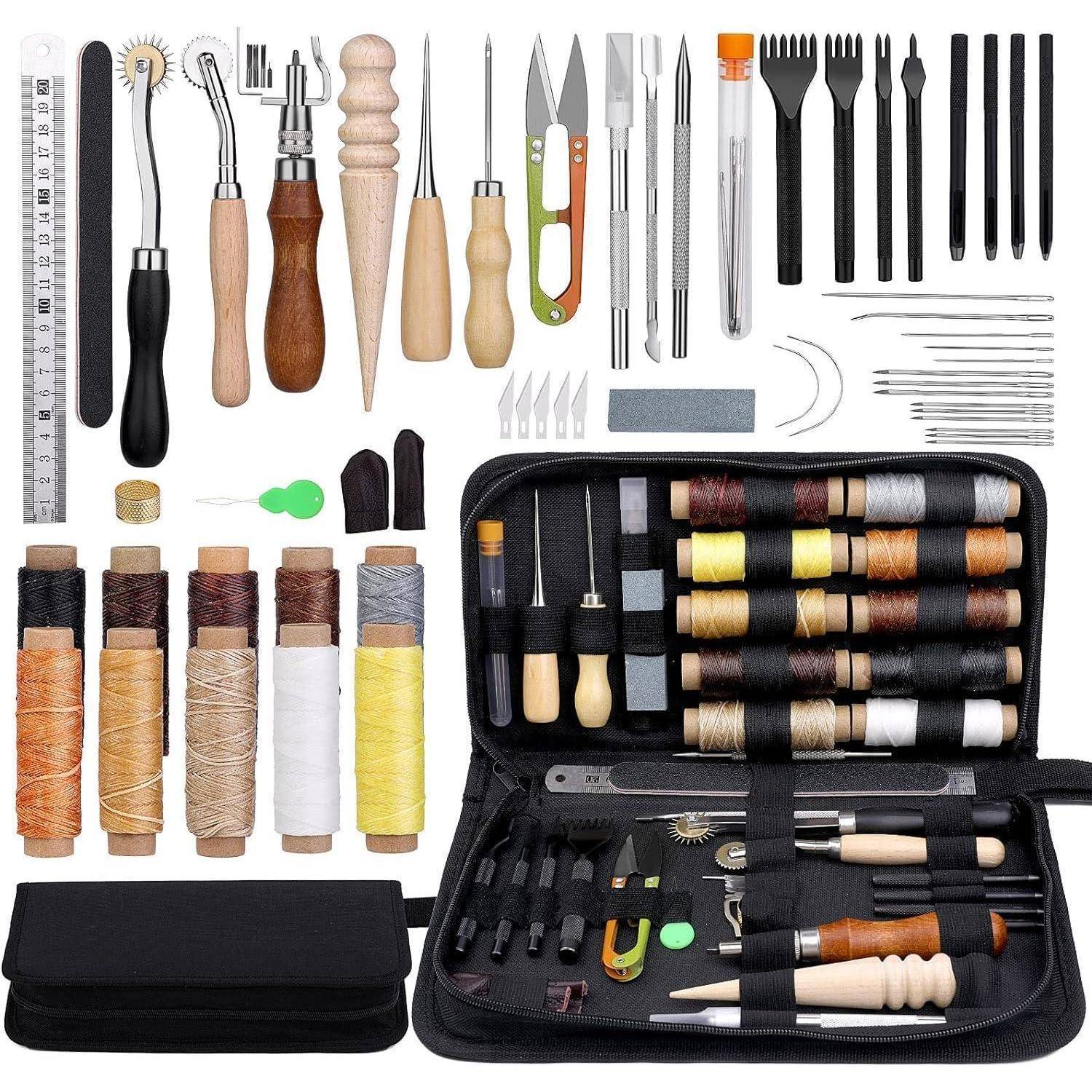 Professionelles Leder-Werkzeug-Set mit Fadennahtrille, für