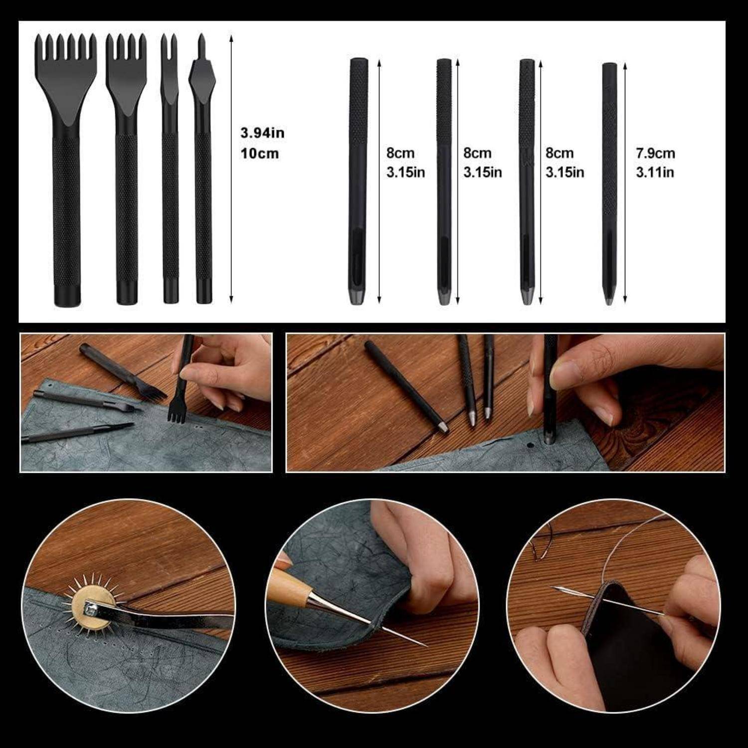 Professionelles Leder-Werkzeug-Set mit Fadennahtrille, für