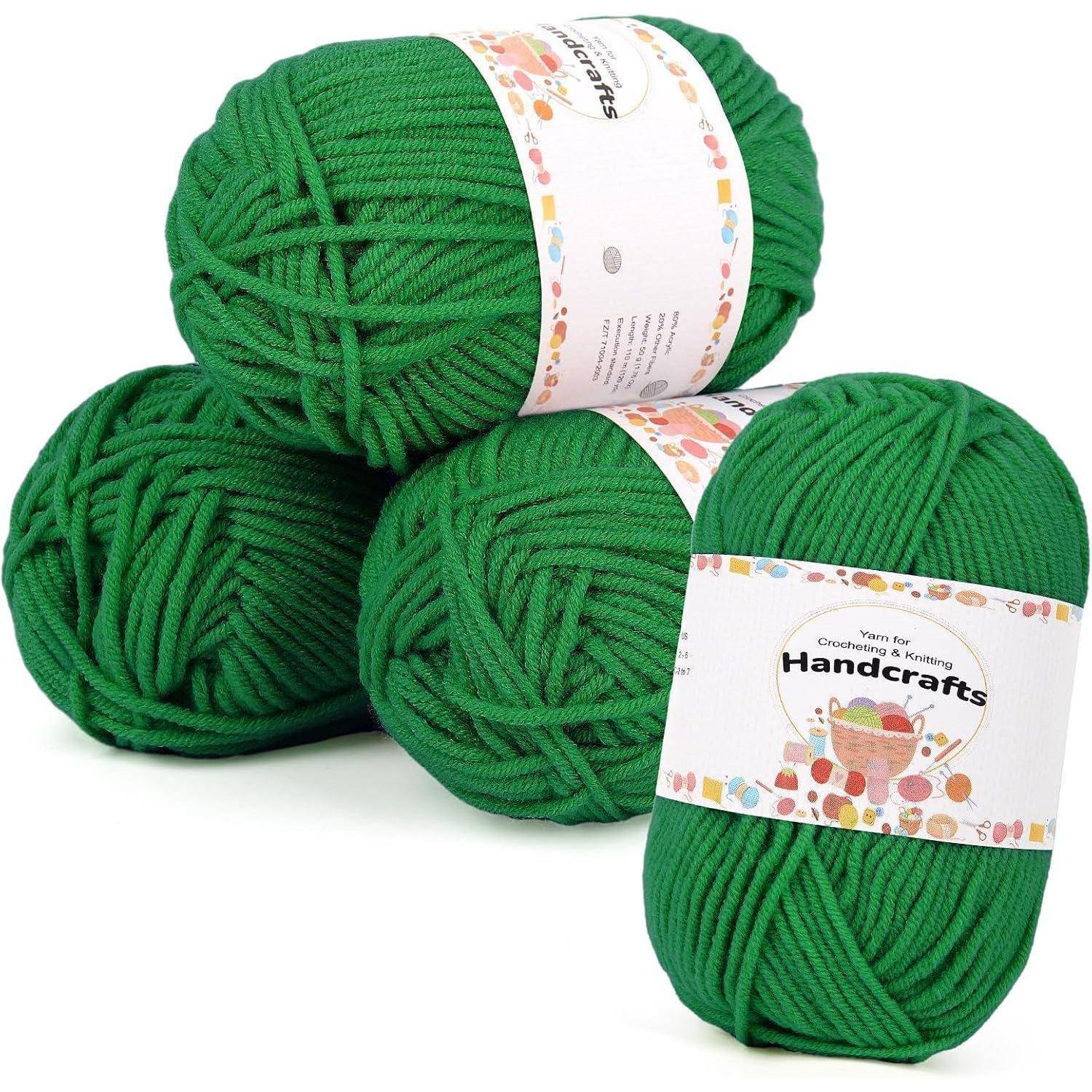 Häkelwolle Amigurumi Polyacryl Set 5Ply 200g 4x50g Weihnachtsgrün