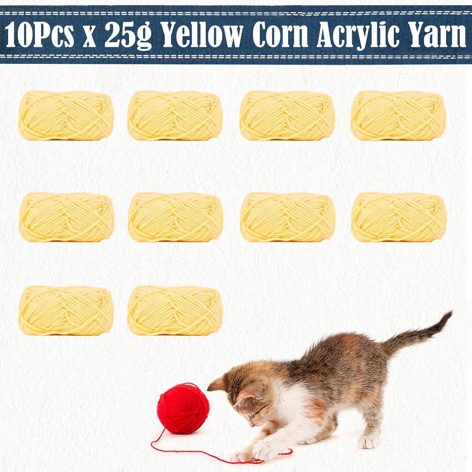 Häkelgarn 10x25g Acryl Gelb Häkeln Stricken Anfänger Gelber Mais