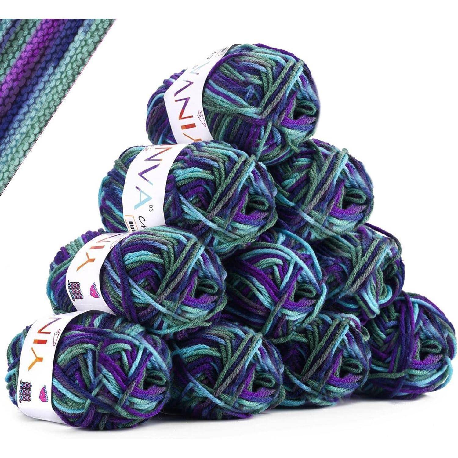 Häkelwolle Sockenwolle Farbverlauf 10x25g Lila Blau Grün