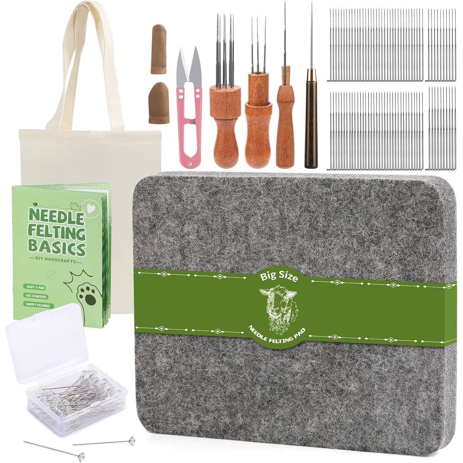 Filznadelset 90 8x10 Zoll Filzpad Holzgriffhalter Tasche Größe-1