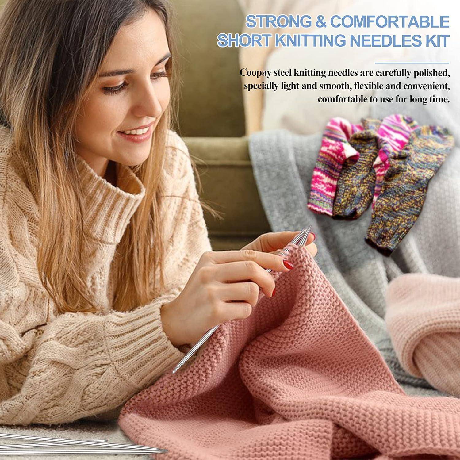 Stricknadeln Doppelspitzen Edelstahl 35er Set 20cm 2,0mm bis 5,0mm