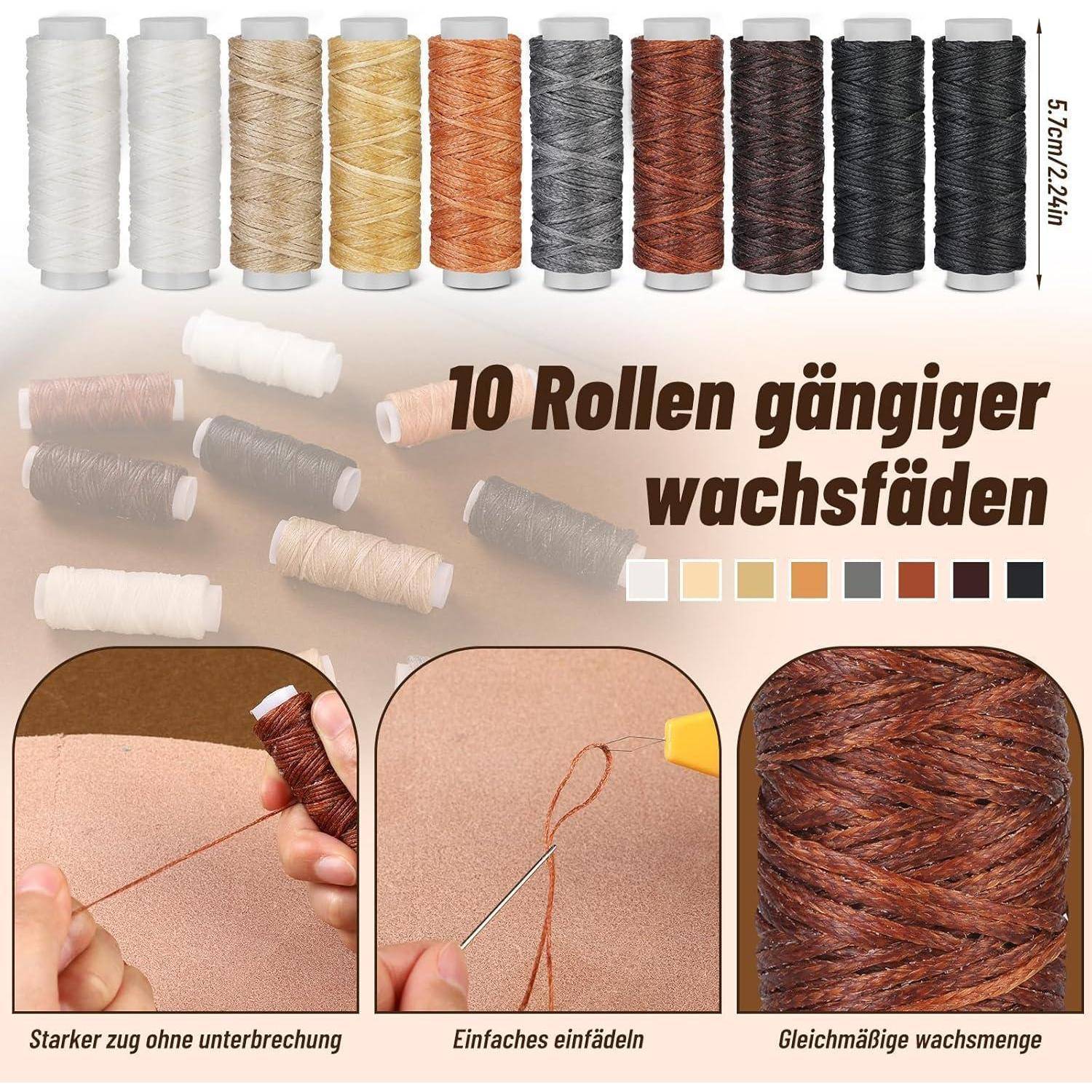 Leder Nähset 4mm Schnürnähmeißel Nähnadeln Lederhandwerk 46-teiliges