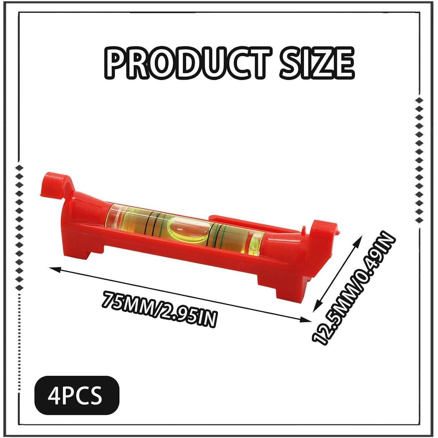Schnurwasserwaage 4er Set Richtschnur Rot 75x12mm Haken