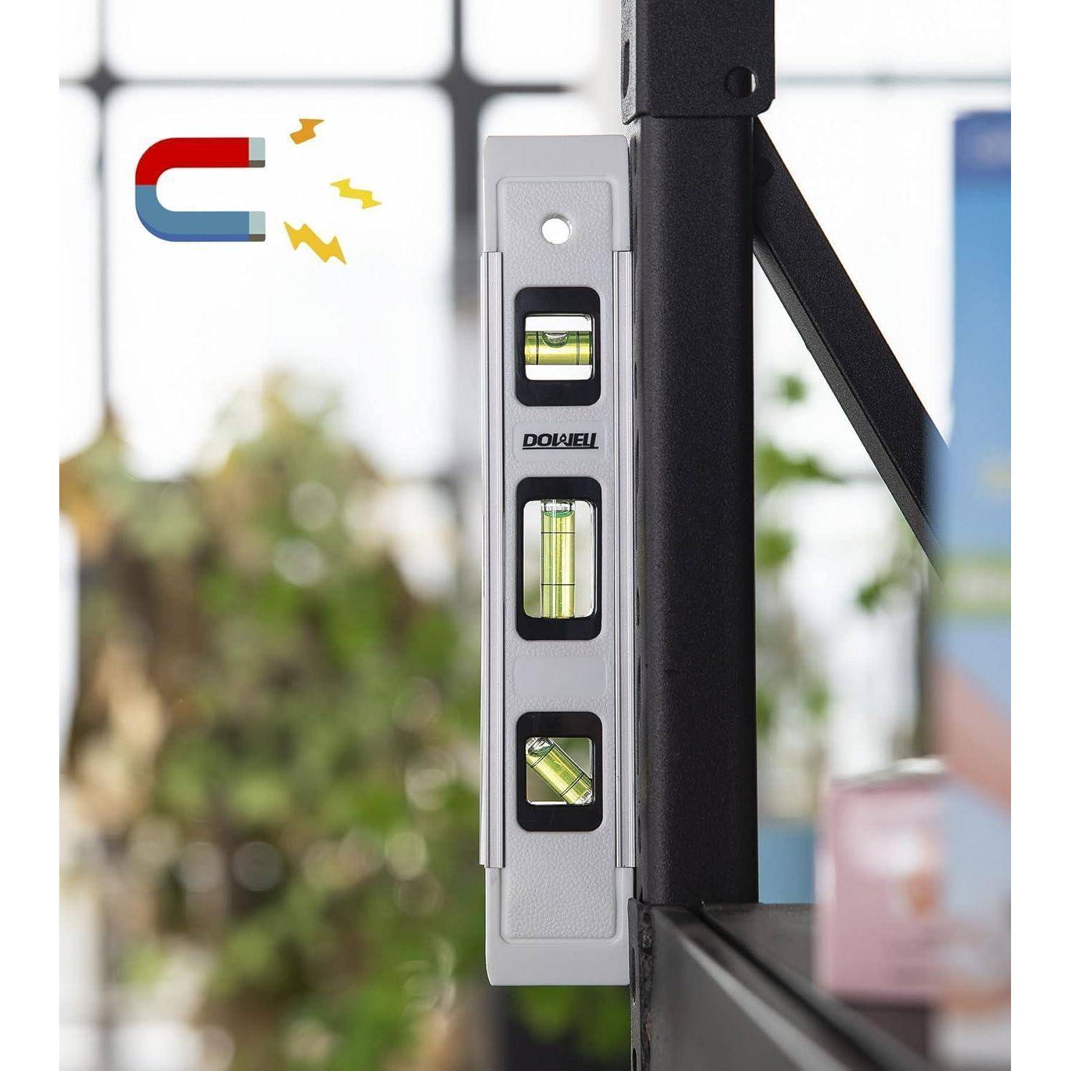 Wasserwaage Torpedo Magnet 23cm Alurahmen 180 90 45 Weiß 1 White