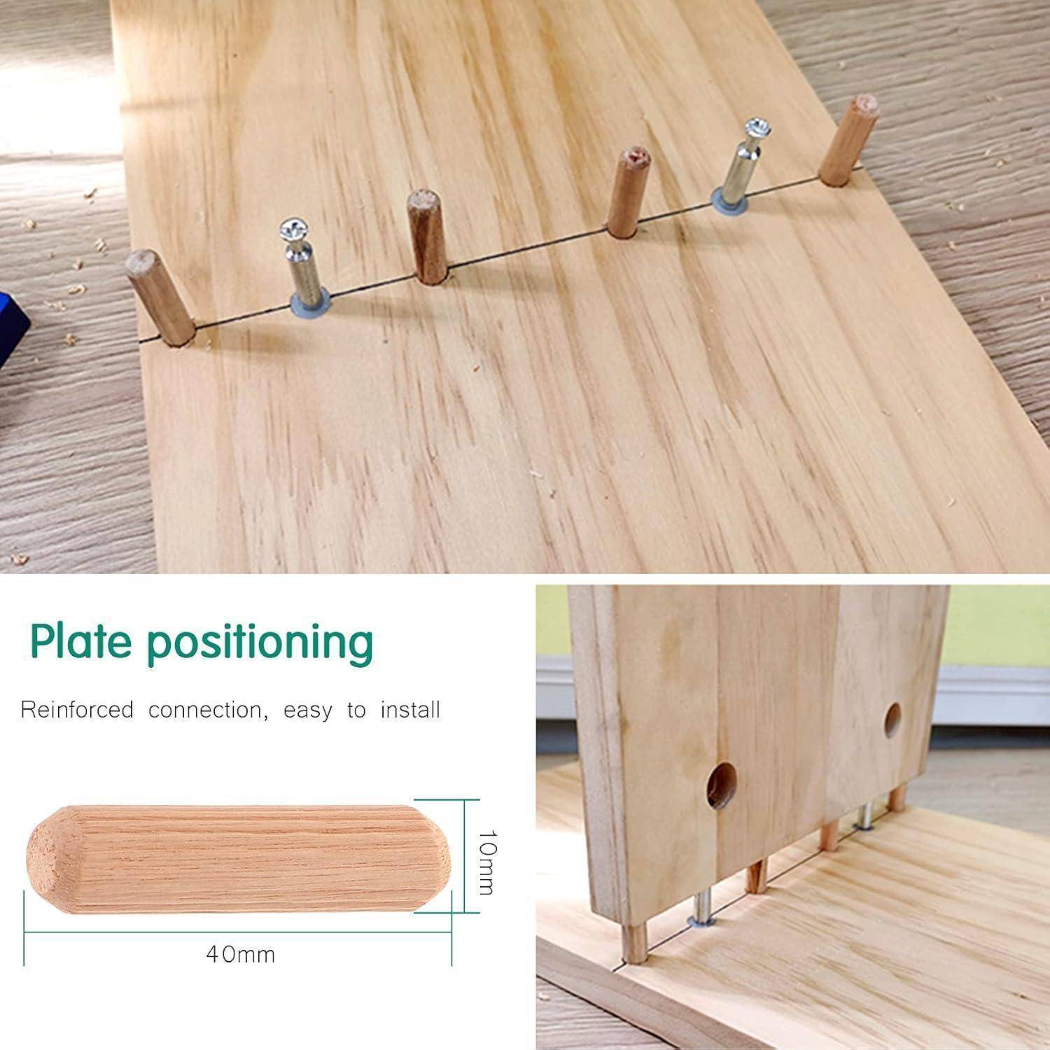 Holzdübel Riffeldübel Buche Möbel Tischler DIY Set 400 Stück 10x40mm