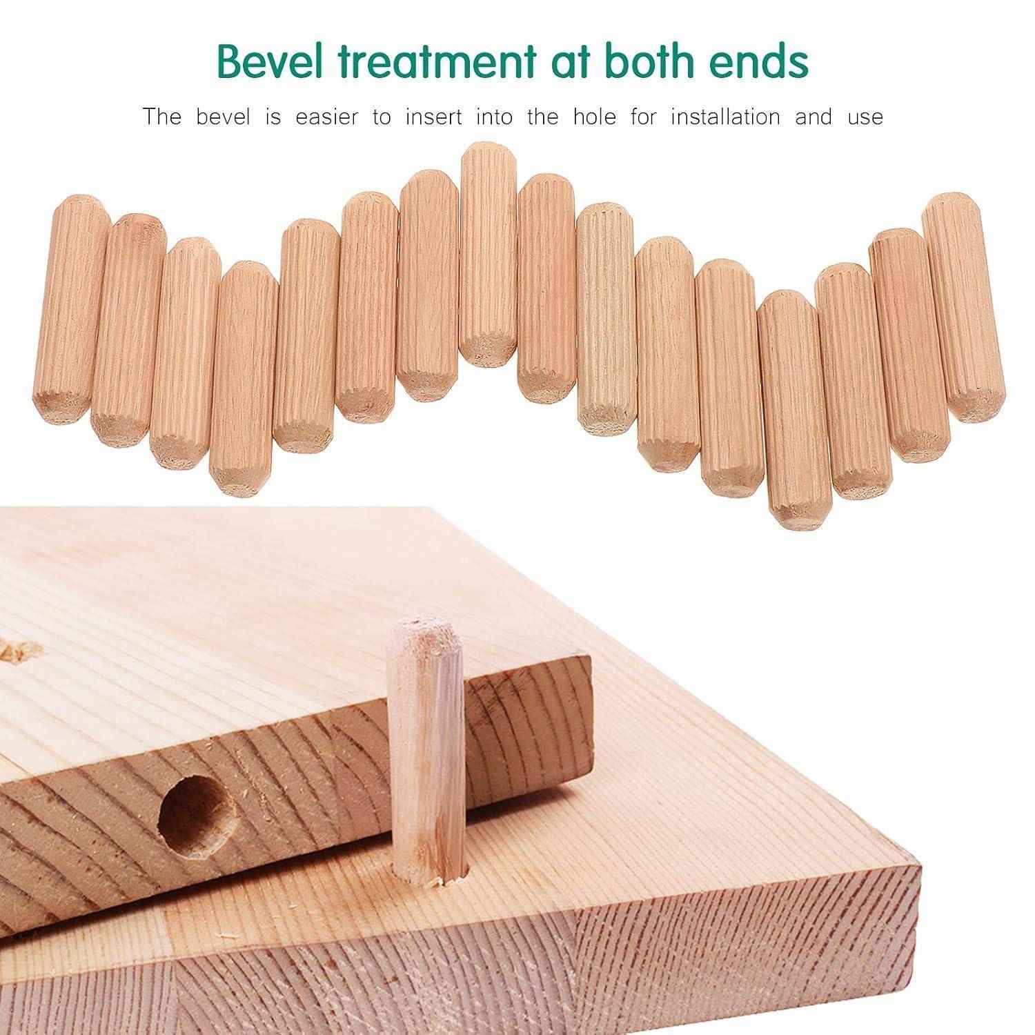 Holzdübel Riffeldübel Buche Möbel Tischler DIY Set 400 Stück 10x40mm