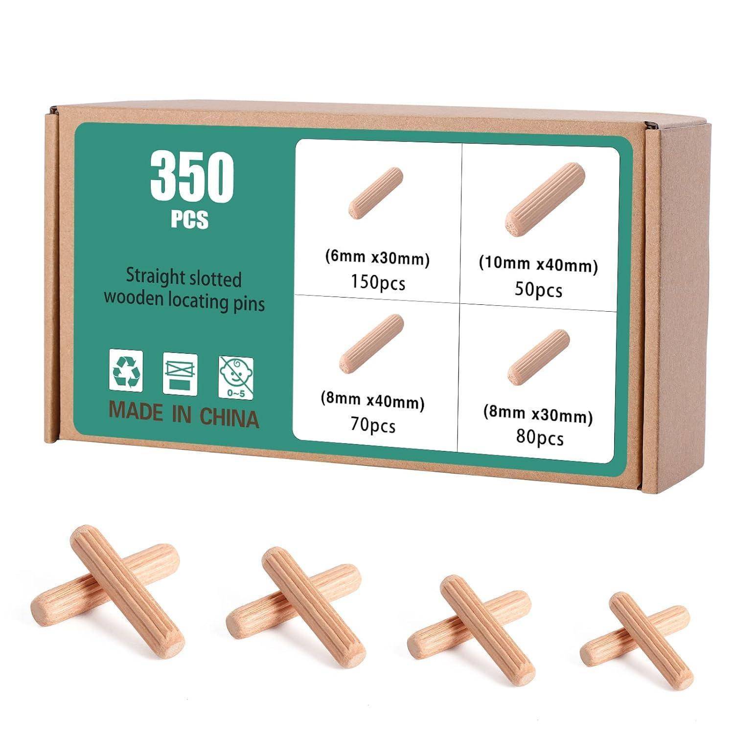 Holzdübel Riffeldübel Buche Holzstifte Möbel 350 Stück 6 8 10mm