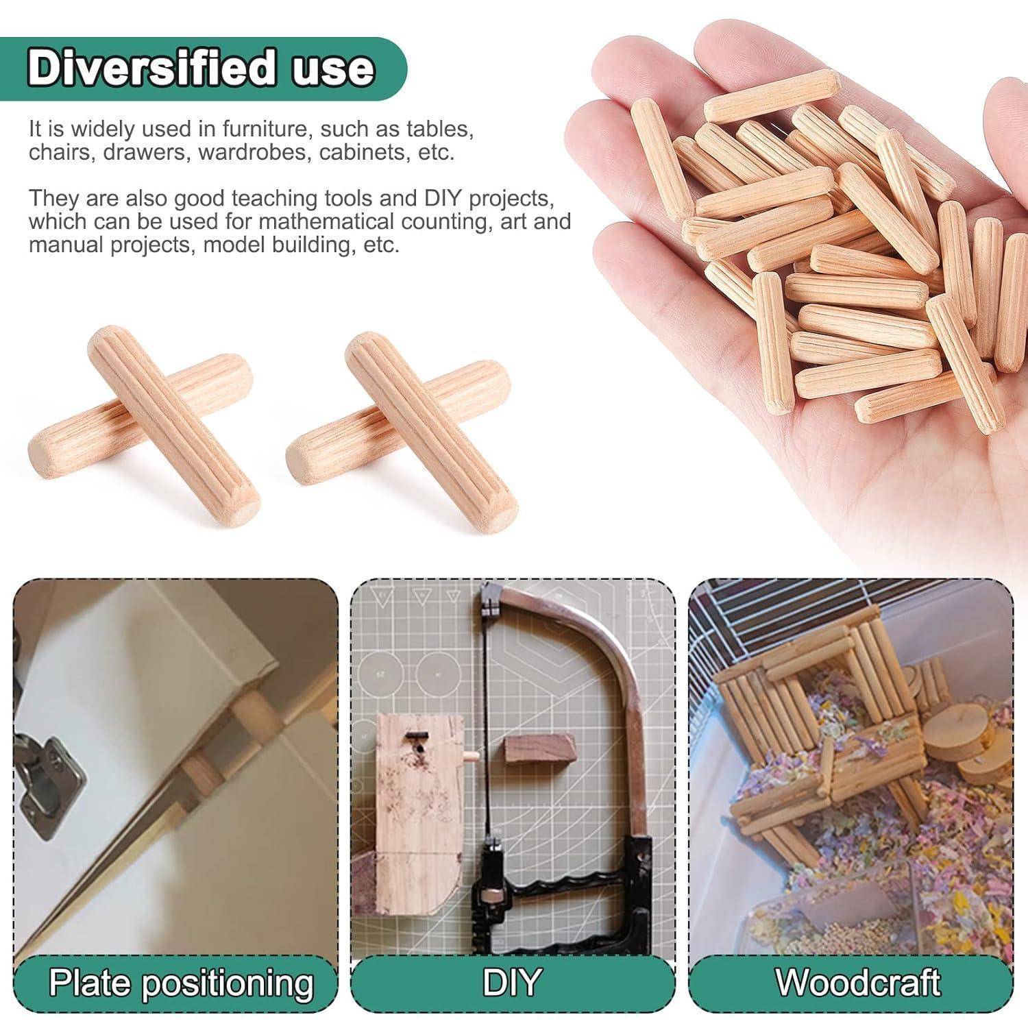 Holzdübel Riffeldübel Buche Holzstifte Möbel 350 Stück 6 8 10mm