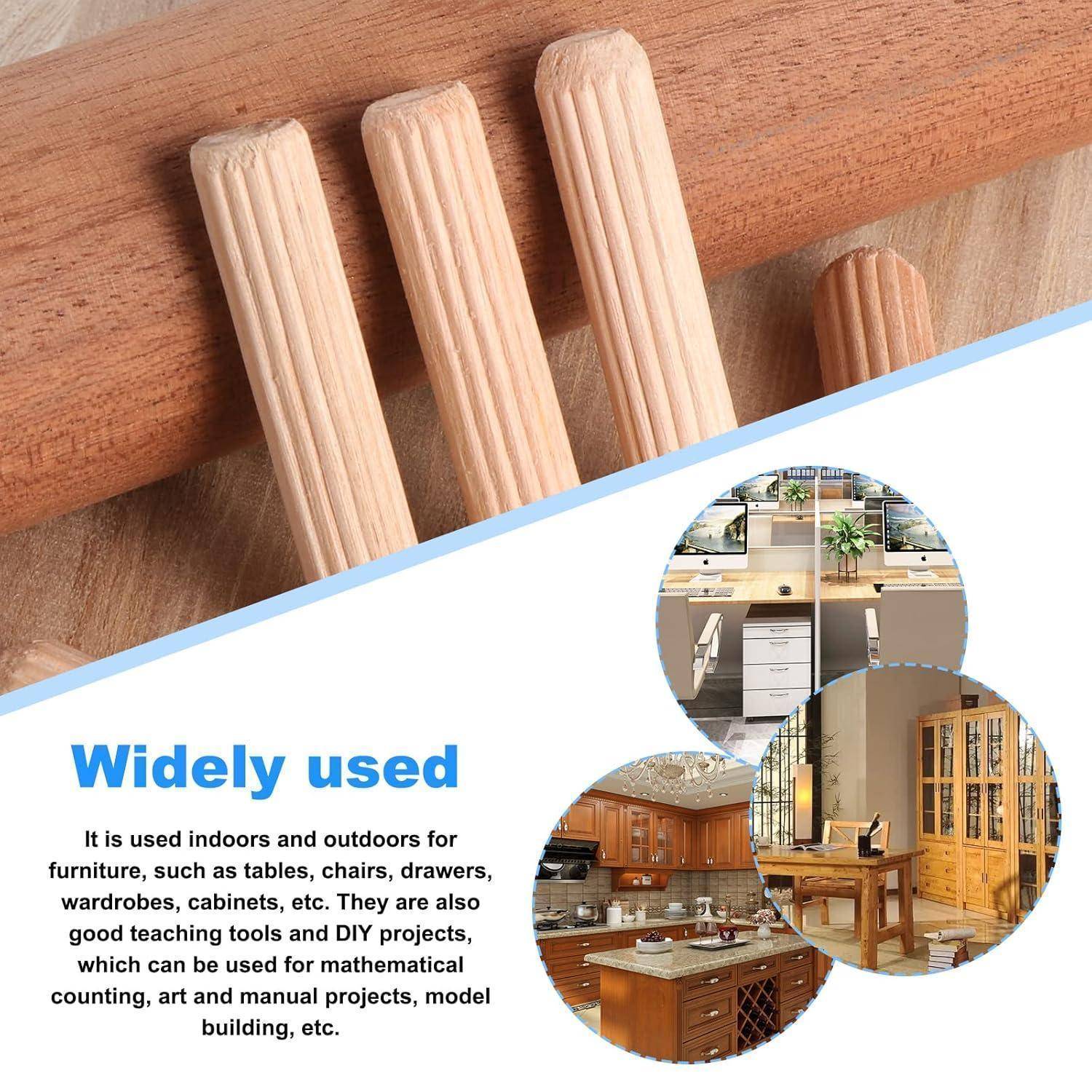 Holzdübel Holzstifte Riffeldübel Buche Möbel Tischler 300 Stück 8x30mm