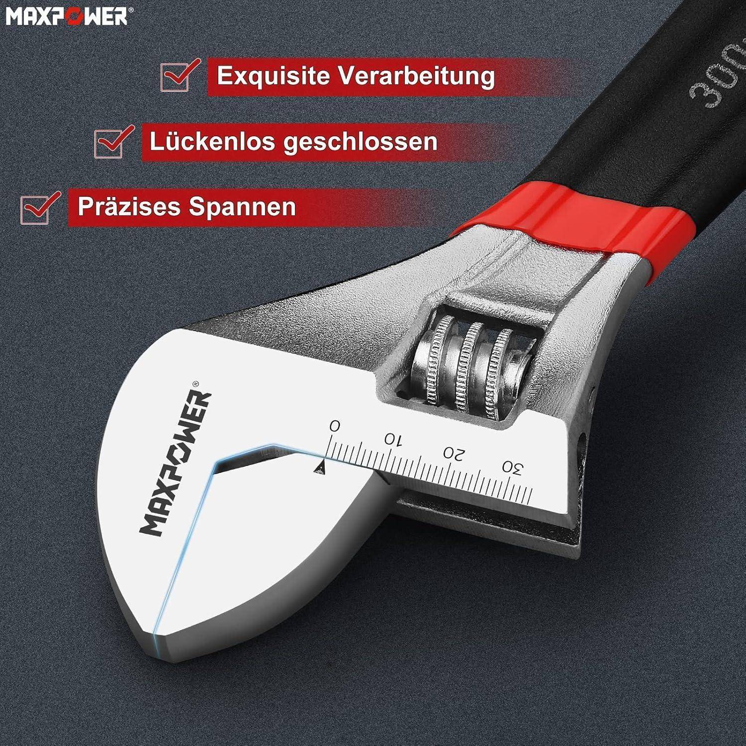 Rollgabelschlüssel 300mm verstellbar 35mm Öffnung 300m