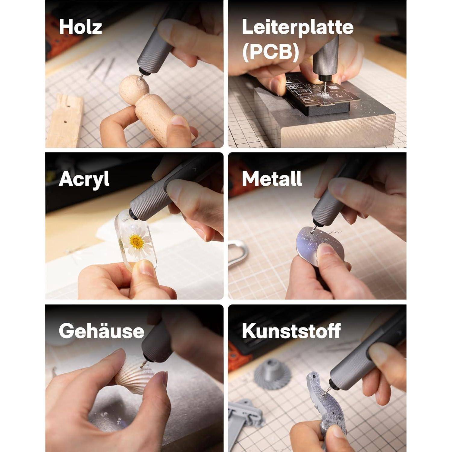 Mini Bohrmaschine USB-C ladbar 3 Stufen 20 Bits für Schmuck Harz Holz