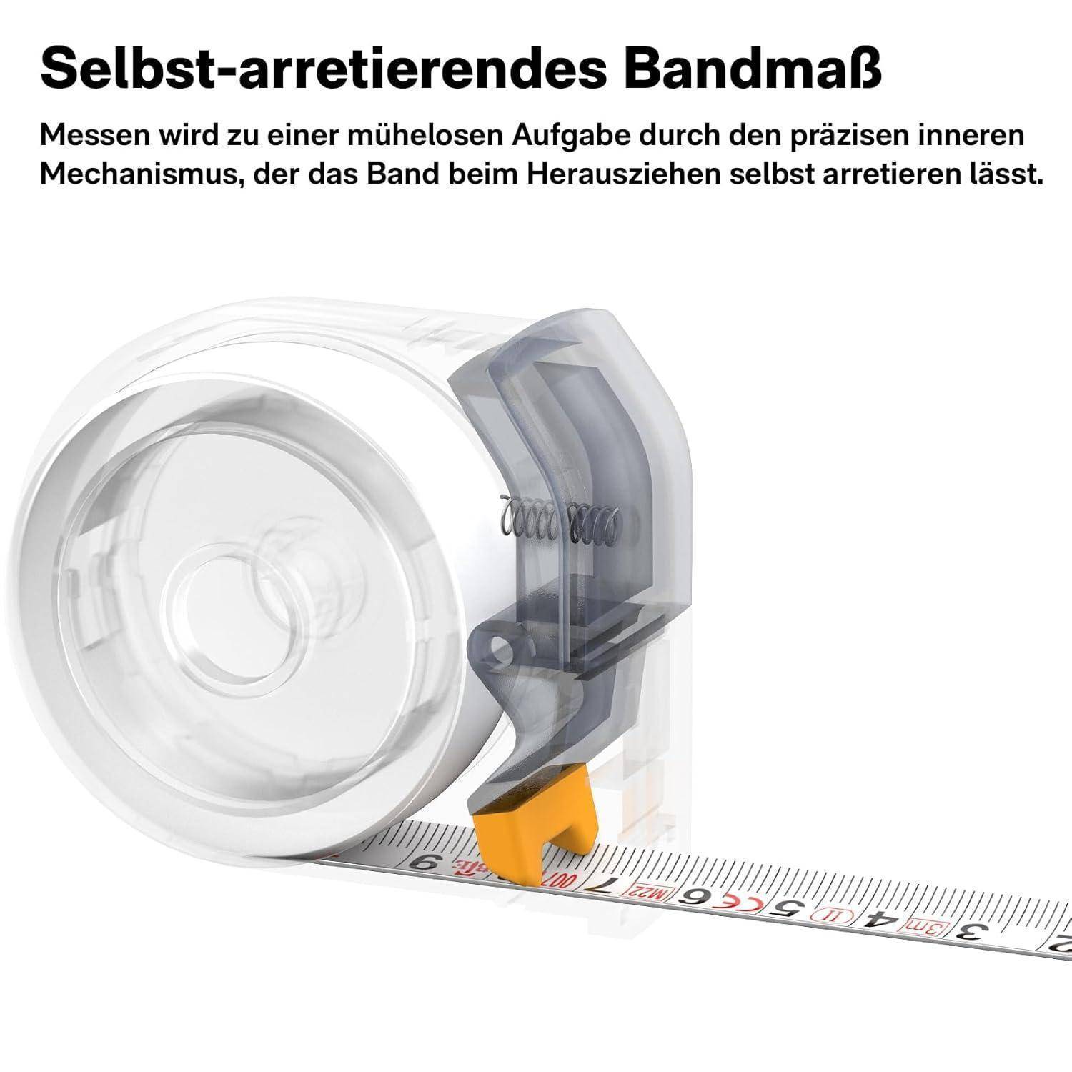 Maßband 3 m 10 ft selbstarretierend metrisch Zoll nylonbeschichtet