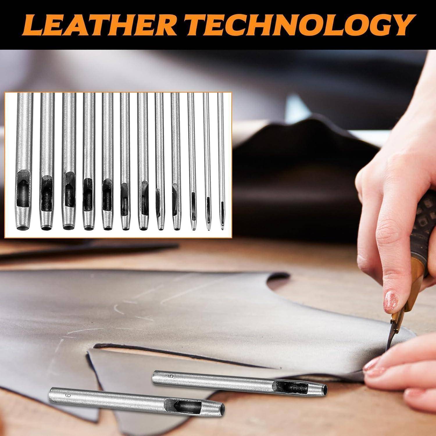 Lochstanzer Set 12-tlg Edelstahl 0,5-6 mm Leder Stoff