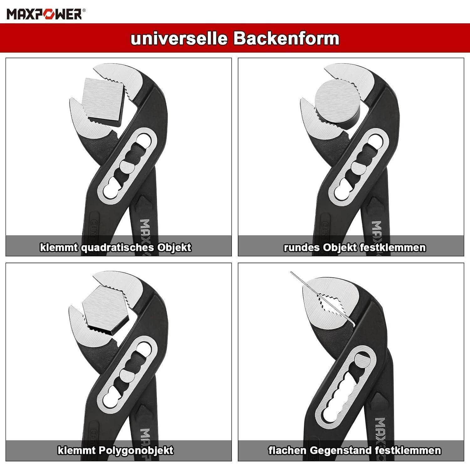 Diagramm, das einen vielseitigen Schraubenschlüssel zeigt, der verschiedene Formen umfasst: 'quadratisches Objekt', 'rundes Objekt', 'polygonales Objekt', 'flaches Objekt'.