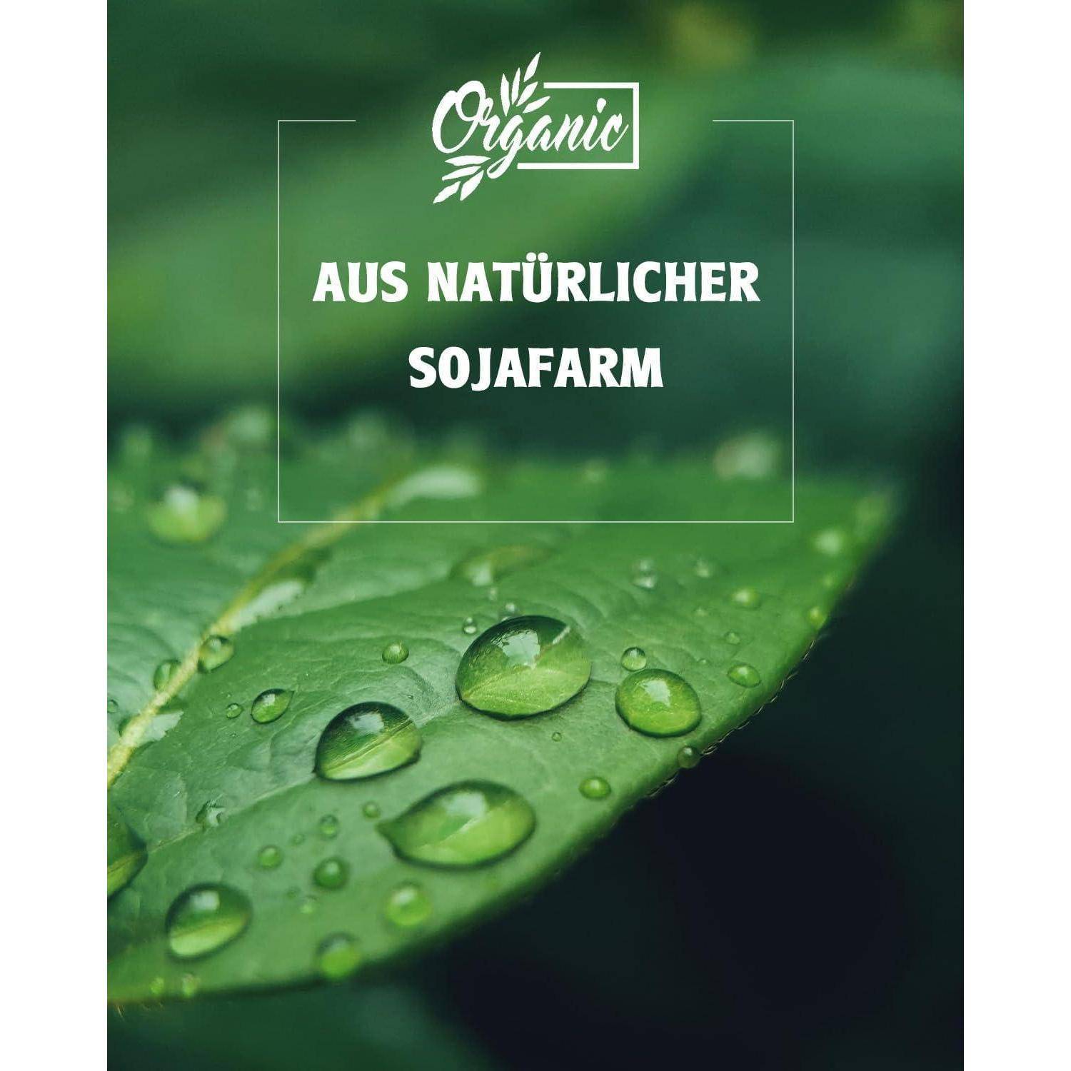 Eine Nahaufnahme eines grünen Blattes mit Wassertropfen und Text, der 