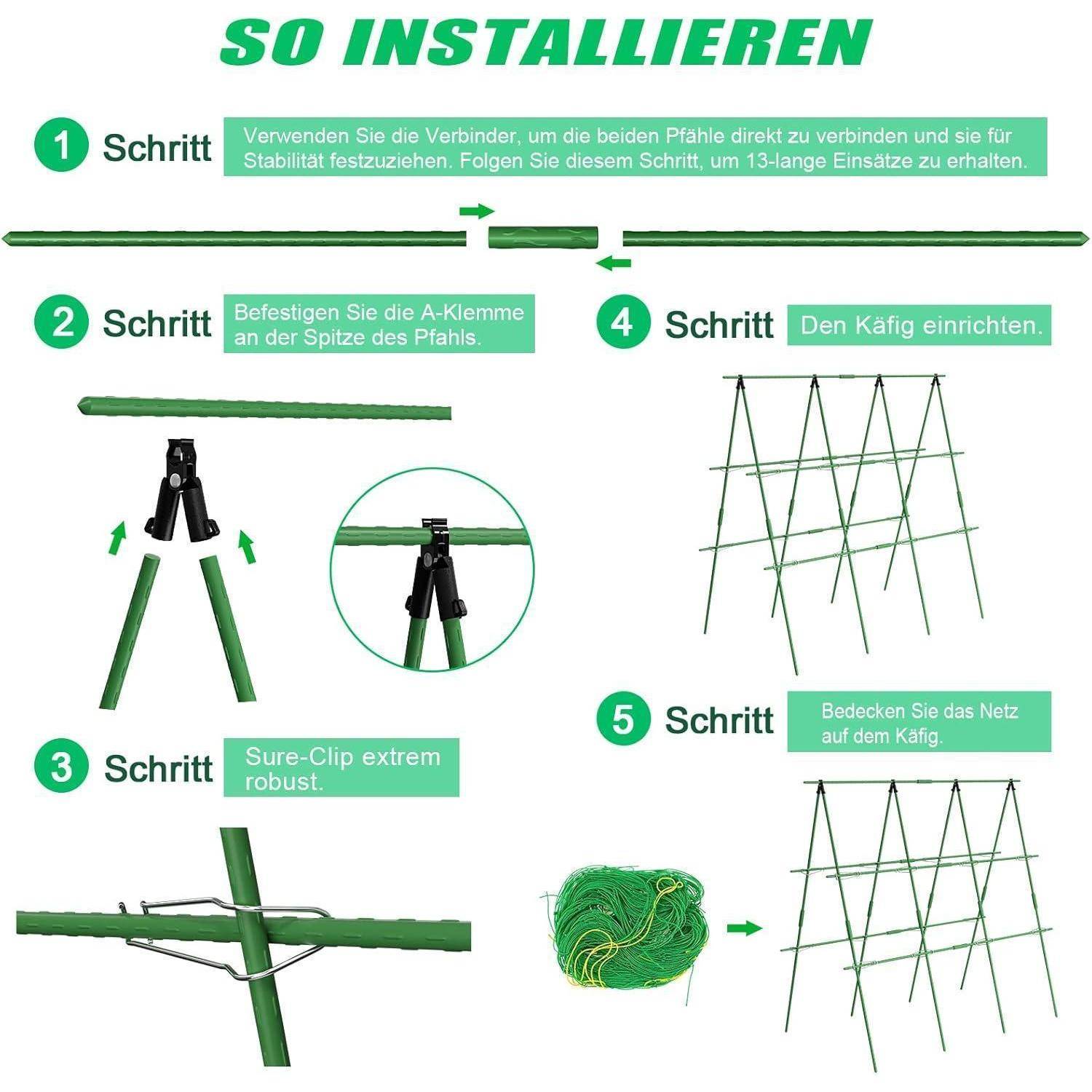 Rankhilfe Gurke 120 cm Gurke Rankhilfe Grün-Gurke Rankhilfe