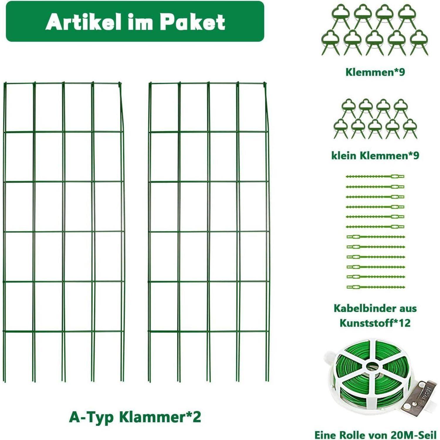 Metall Gurken Rankhilfe 2er Set, Kletterpflanzen Rankgitter für Gurke