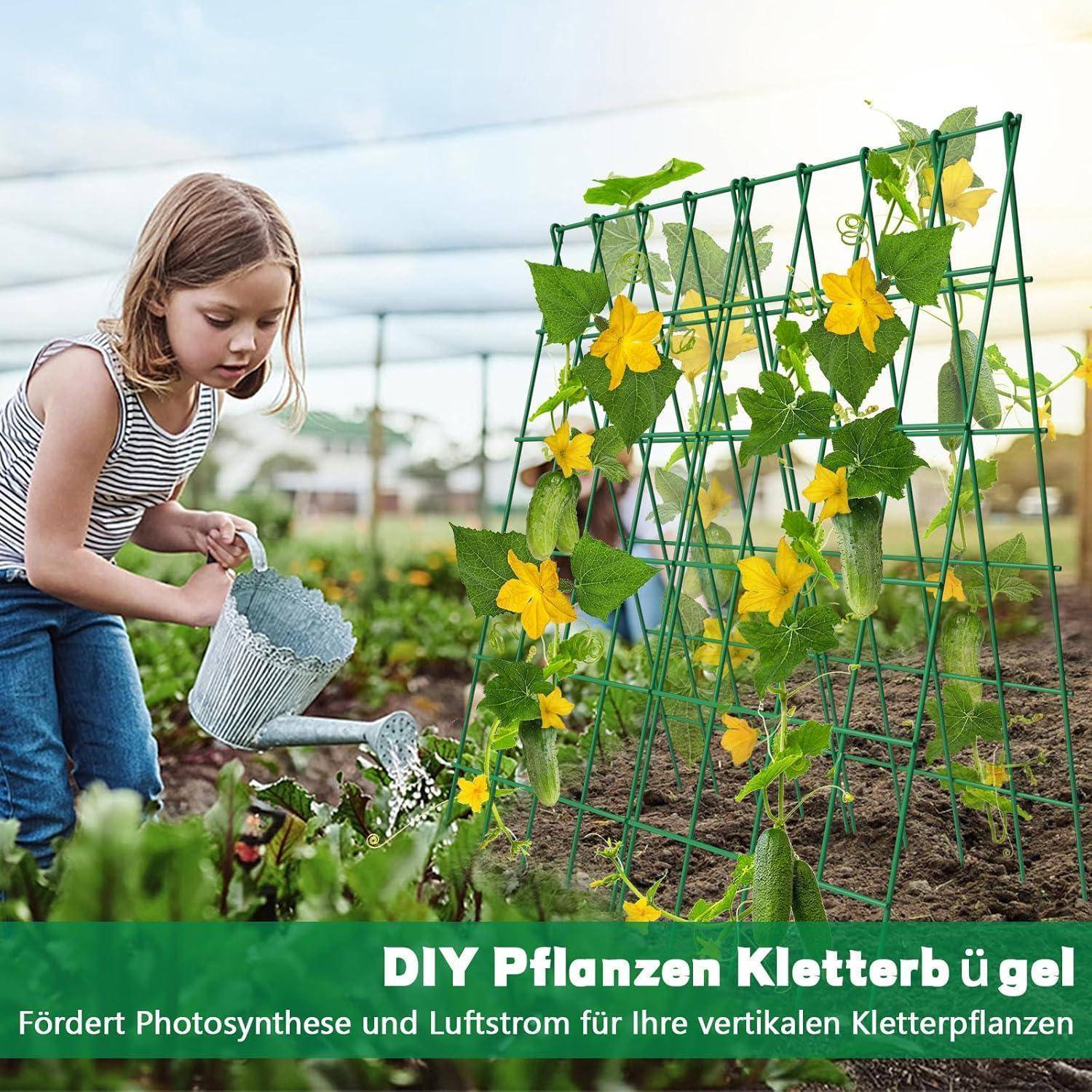 Metall Gurken Rankhilfe 2er Set, Kletterpflanzen Rankgitter für Gurke