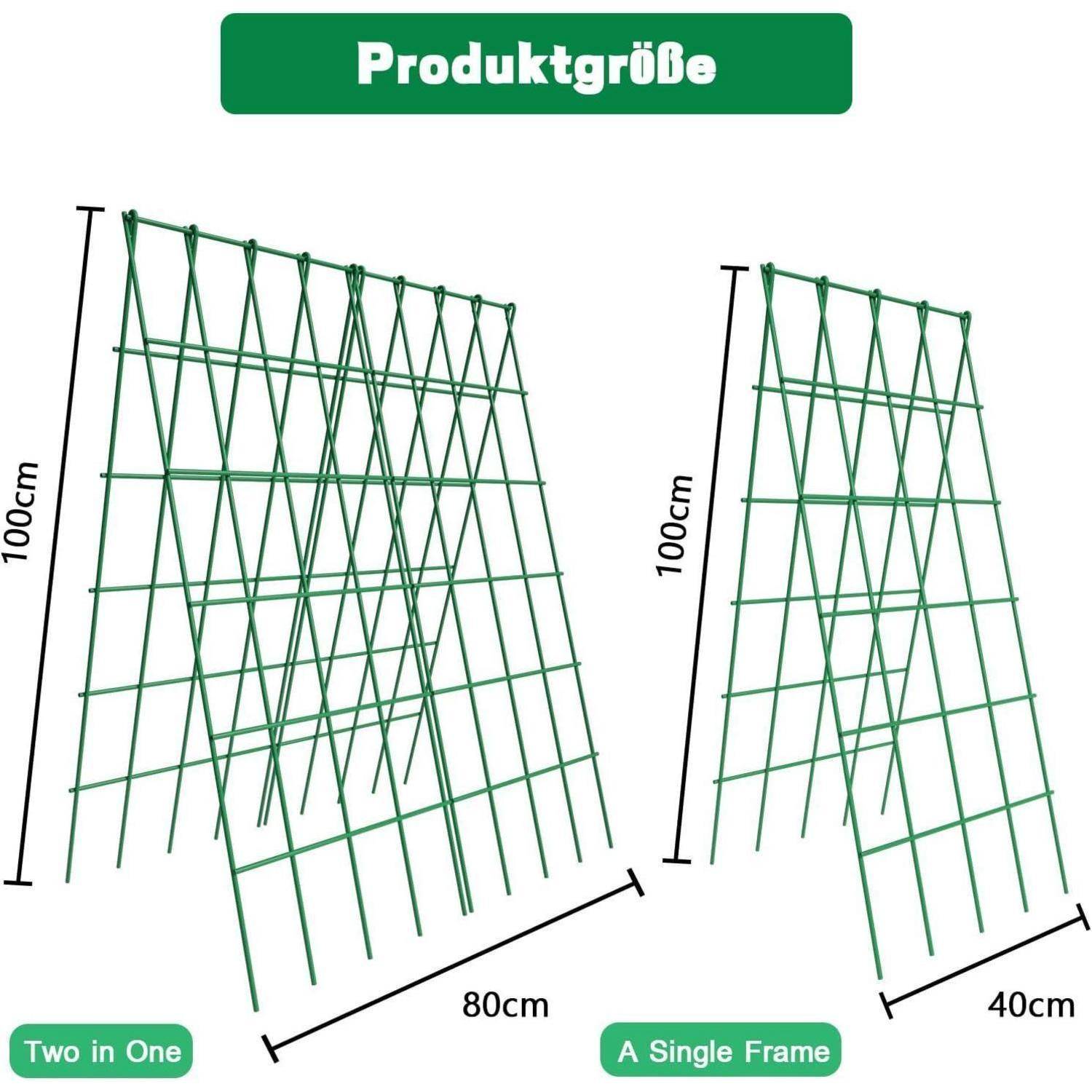 Metall Gurken Rankhilfe 2er Set, Kletterpflanzen Rankgitter für Gurke