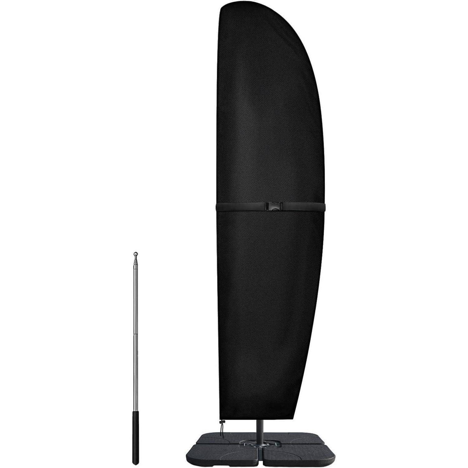 Ein Besen- und Kehrschaufel-Set in mattem Schwarz, das einen aufrecht stehenden Kehrrichter mit langem Griff für einfache Aufbewahrung und Verwendung aufweist.