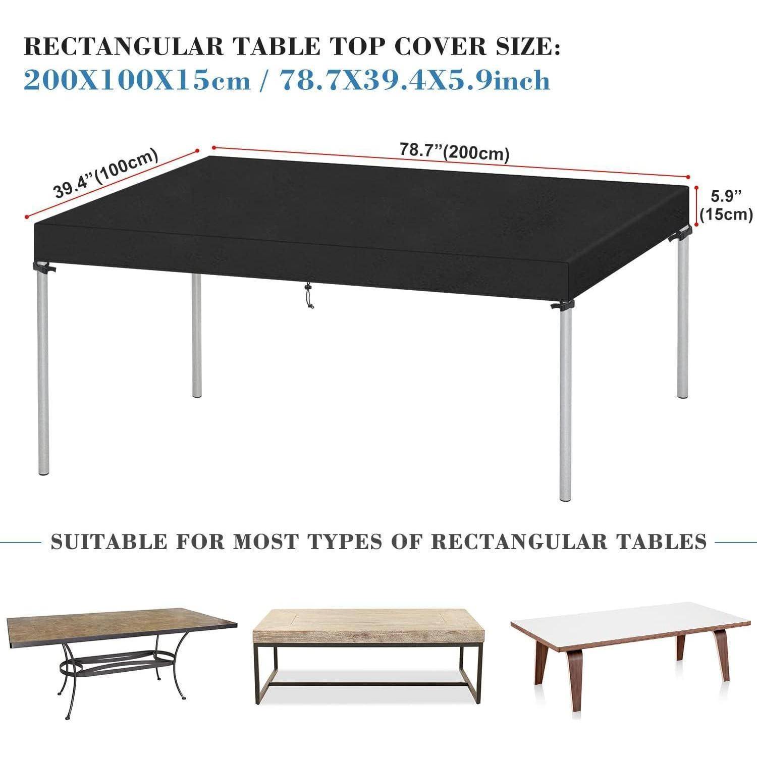 Tischplatten Abdeckung Gartentisch 200x100x15cm Schutzhülle